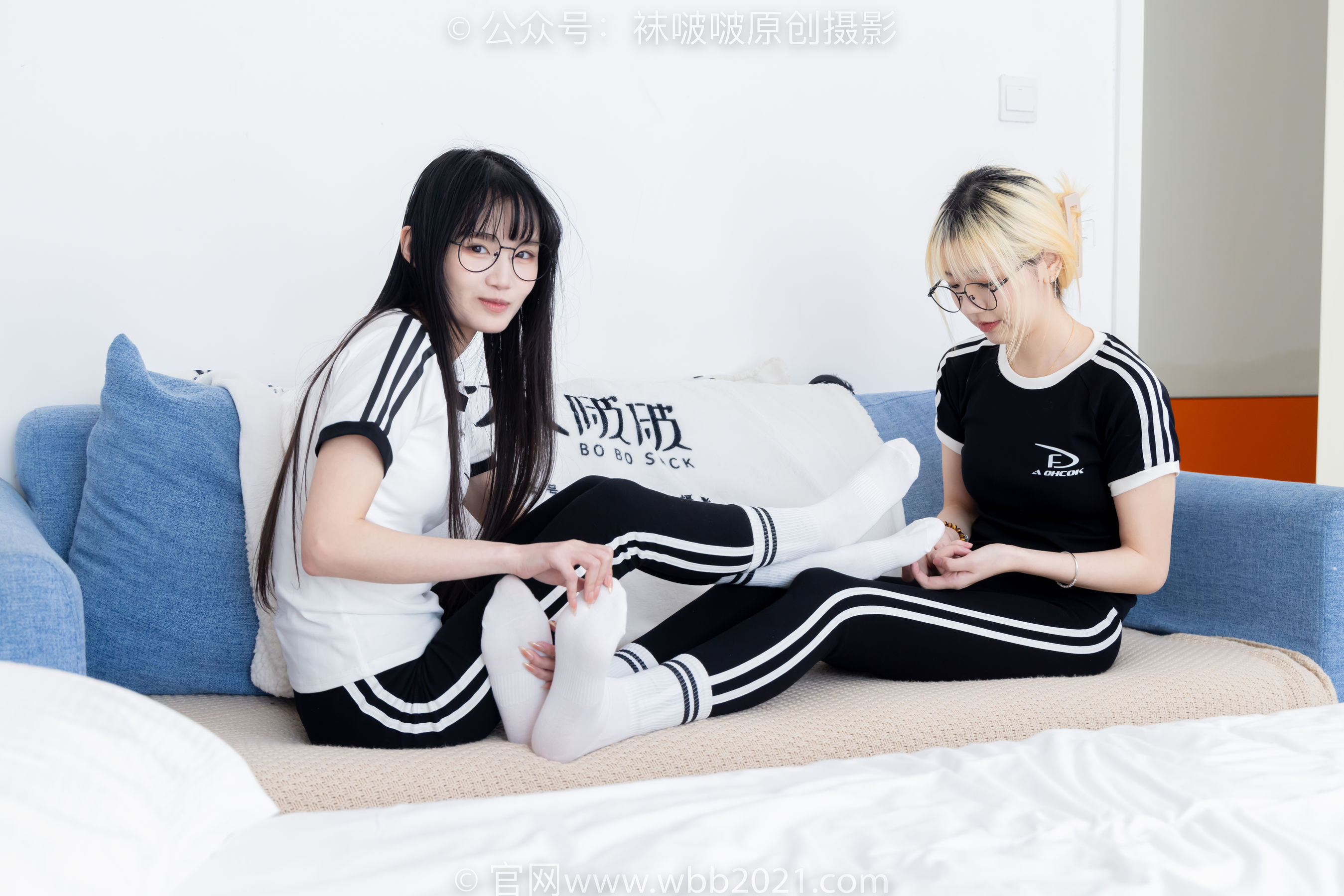 BoBoSocks袜啵啵 No.555 小甜豆&甜甜圈 - 板鞋、运动鞋、白棉袜、裸足/(154P)