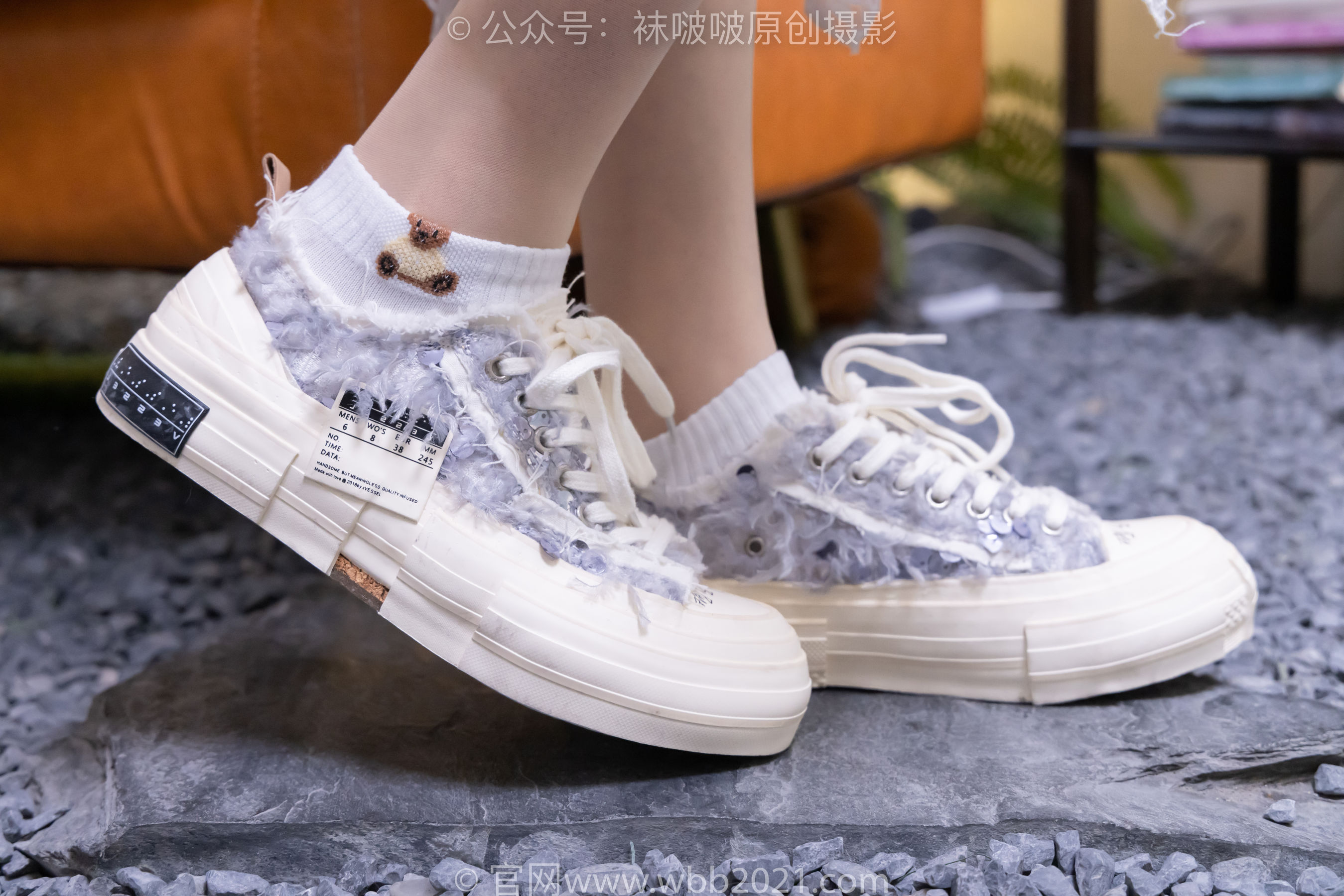 BoBoSocks袜啵啵 No.560 香菜 - 帆布鞋、短白棉袜、薄肉丝/(143P)