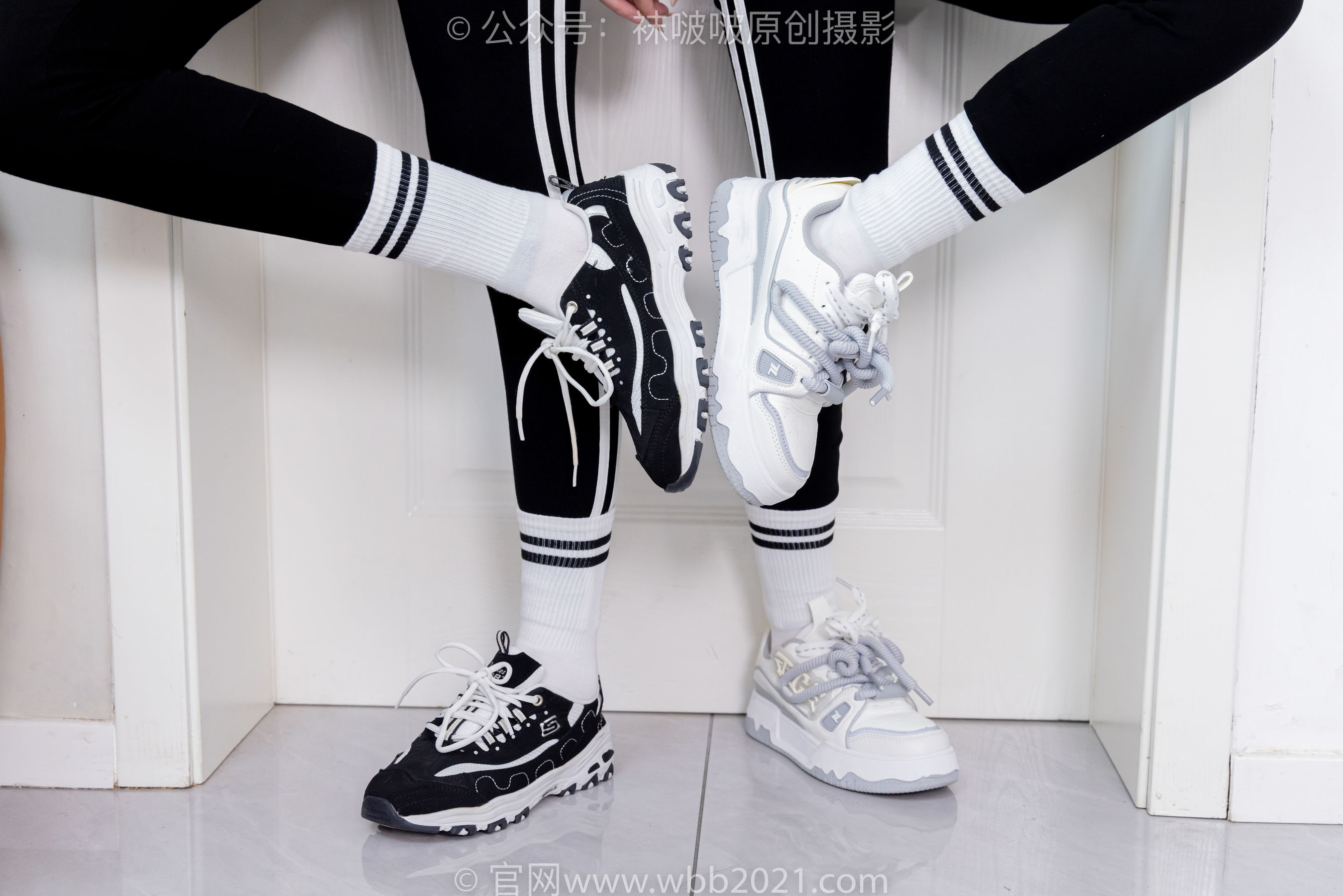 BoBoSocks袜啵啵 No.555 小甜豆&甜甜圈 - 板鞋、运动鞋、白棉袜、裸足/(154P)