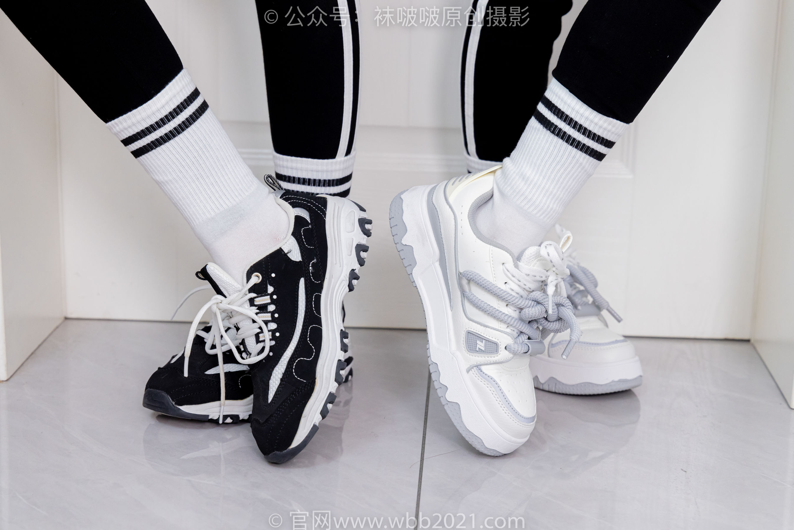 BoBoSocks袜啵啵 No.555 小甜豆&甜甜圈 - 板鞋、运动鞋、白棉袜、裸足/(154P)