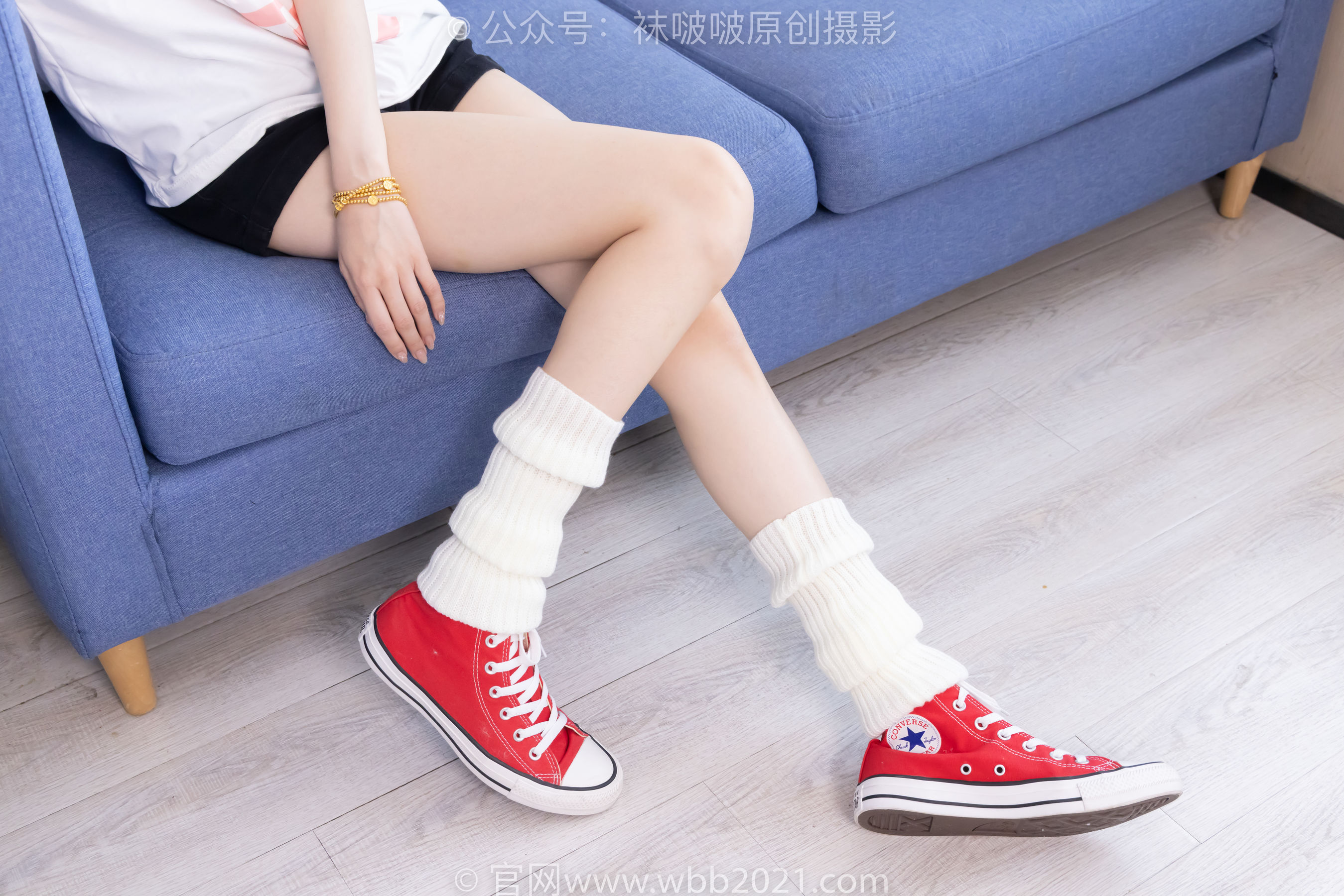 BoBoSocks袜啵啵 No.527 稚予 - 帆布鞋、堆堆袜套、白棉袜/(140P)