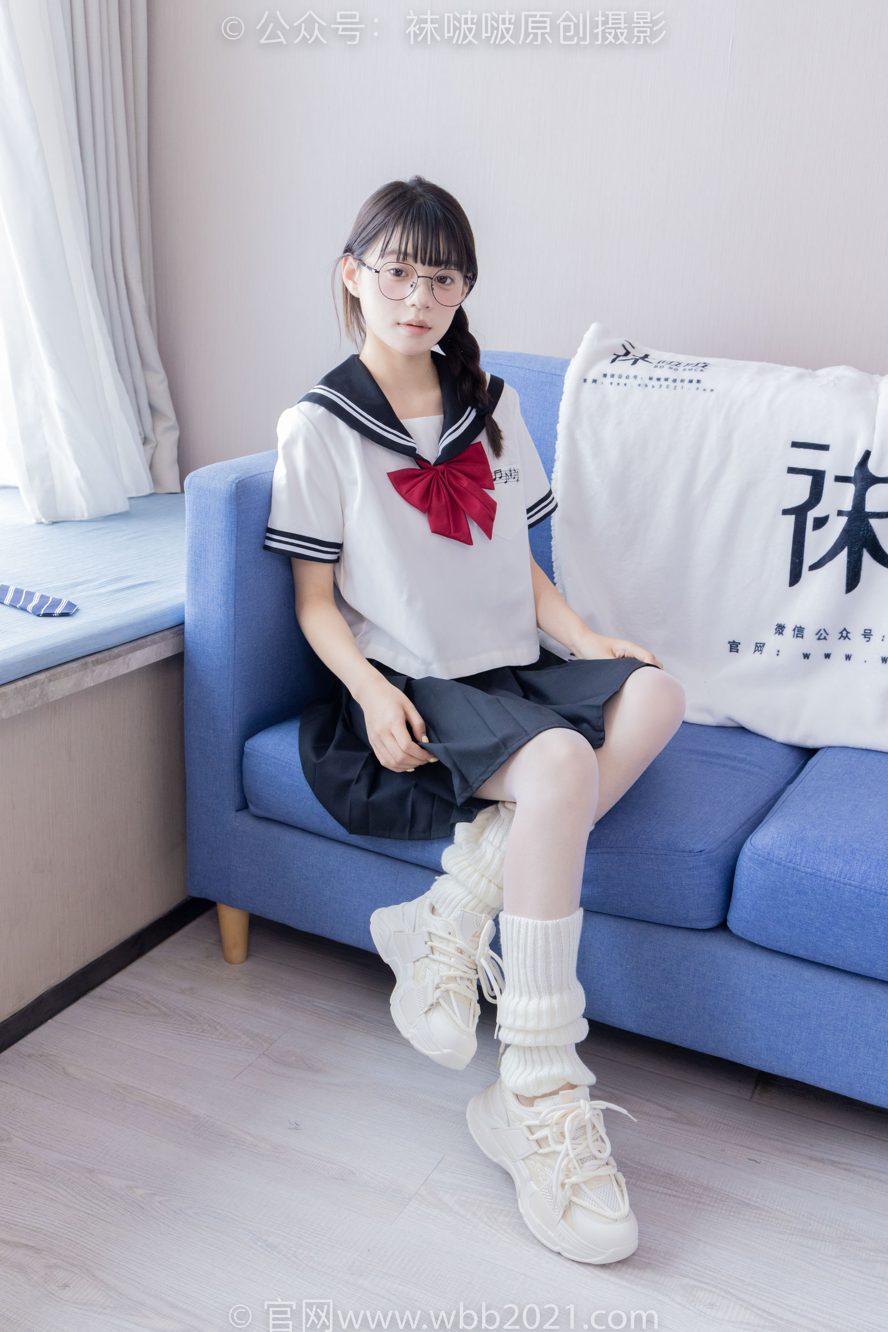 BoBoSocks袜啵啵 No.548 糯米 - 运动鞋、堆堆袜套、薄白丝、jk制服/(145P)