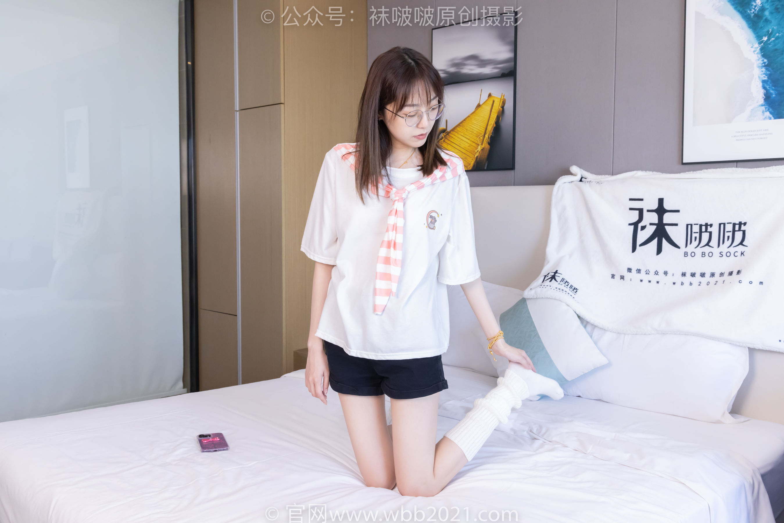 BoBoSocks袜啵啵 No.527 稚予 - 帆布鞋、堆堆袜套、白棉袜/(140P)