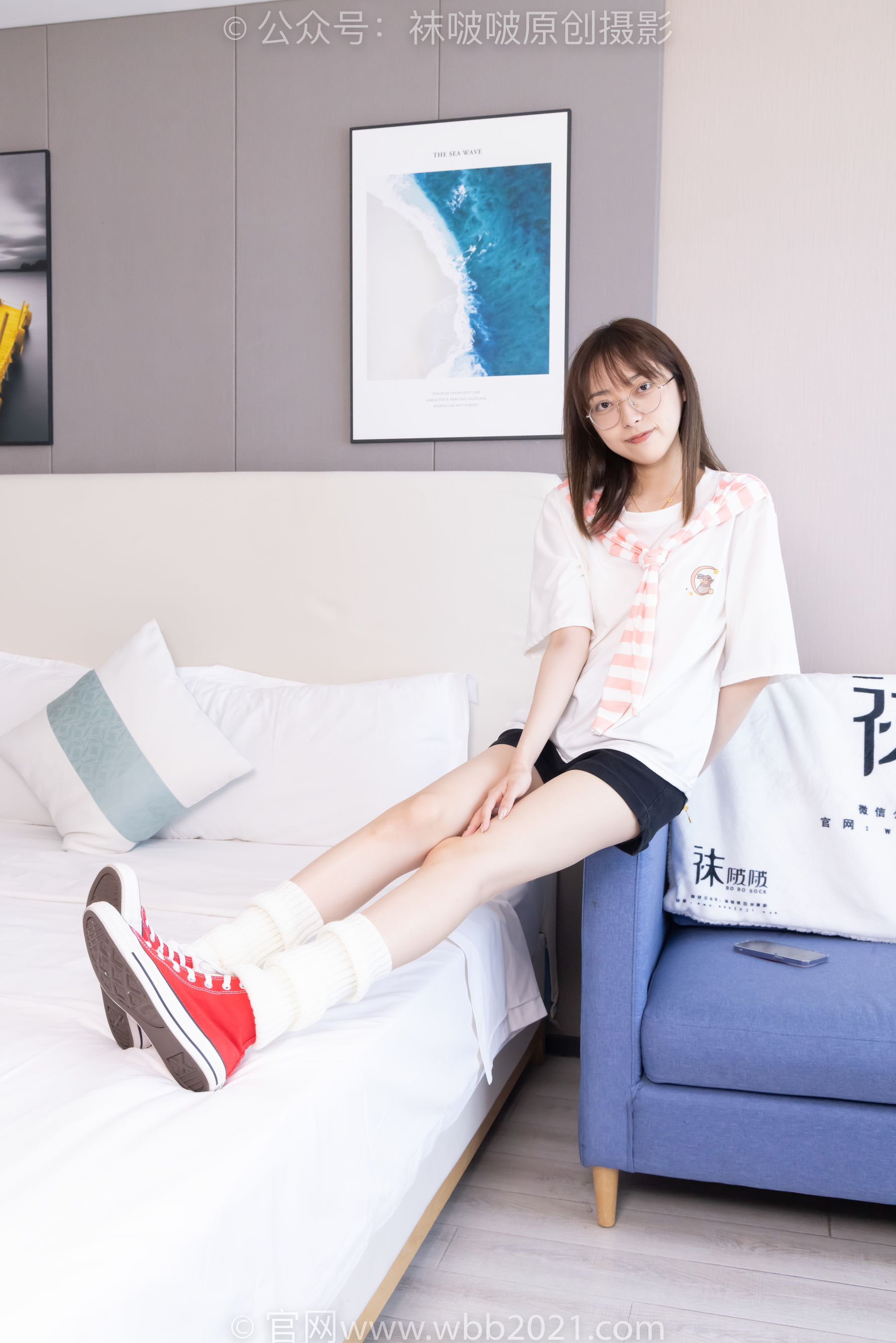 BoBoSocks袜啵啵 No.527 稚予 - 帆布鞋、堆堆袜套、白棉袜/(140P)