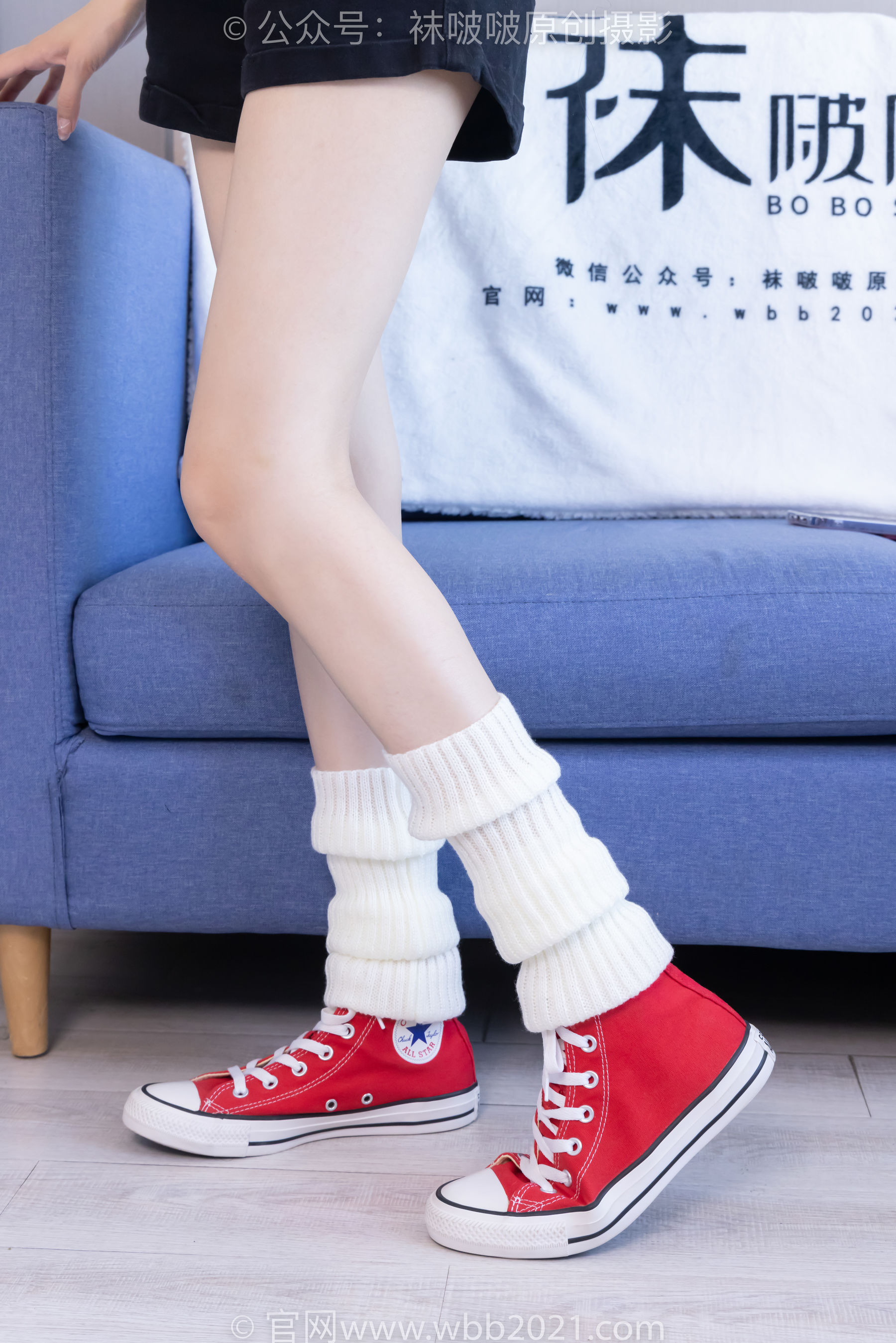 BoBoSocks袜啵啵 No.527 稚予 - 帆布鞋、堆堆袜套、白棉袜/(140P)