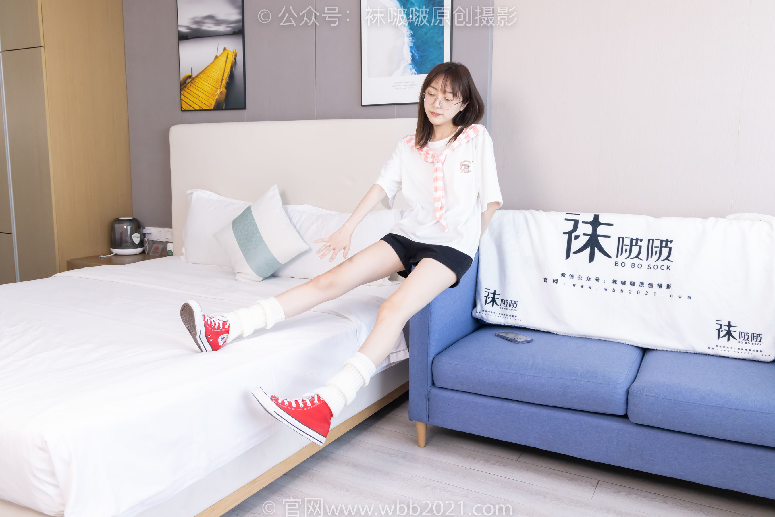 BoBoSocks袜啵啵 No.527 稚予 - 帆布鞋、堆堆袜套、白棉袜/(140P)