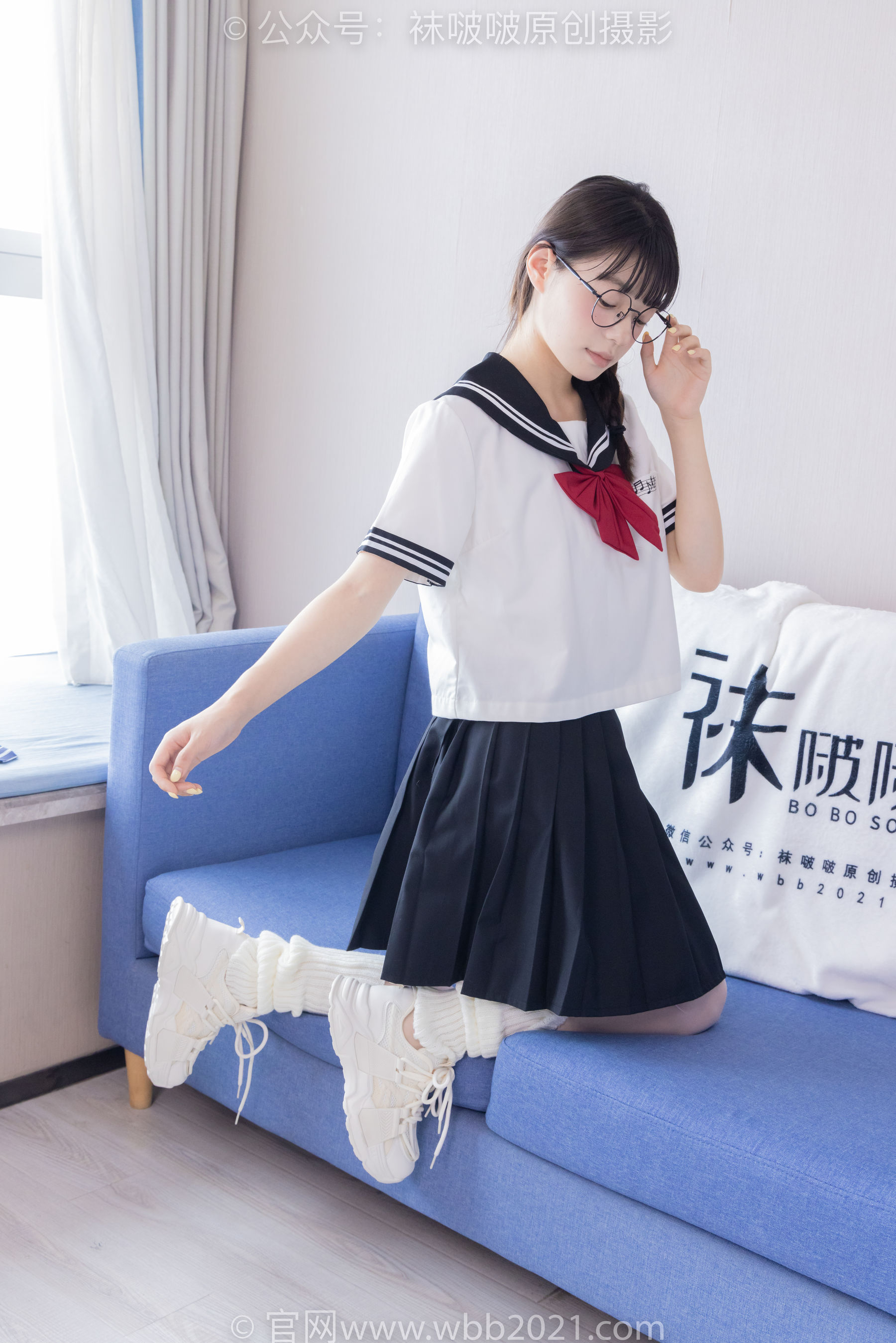 BoBoSocks袜啵啵 No.548 糯米 - 运动鞋、堆堆袜套、薄白丝、jk制服/(145P)