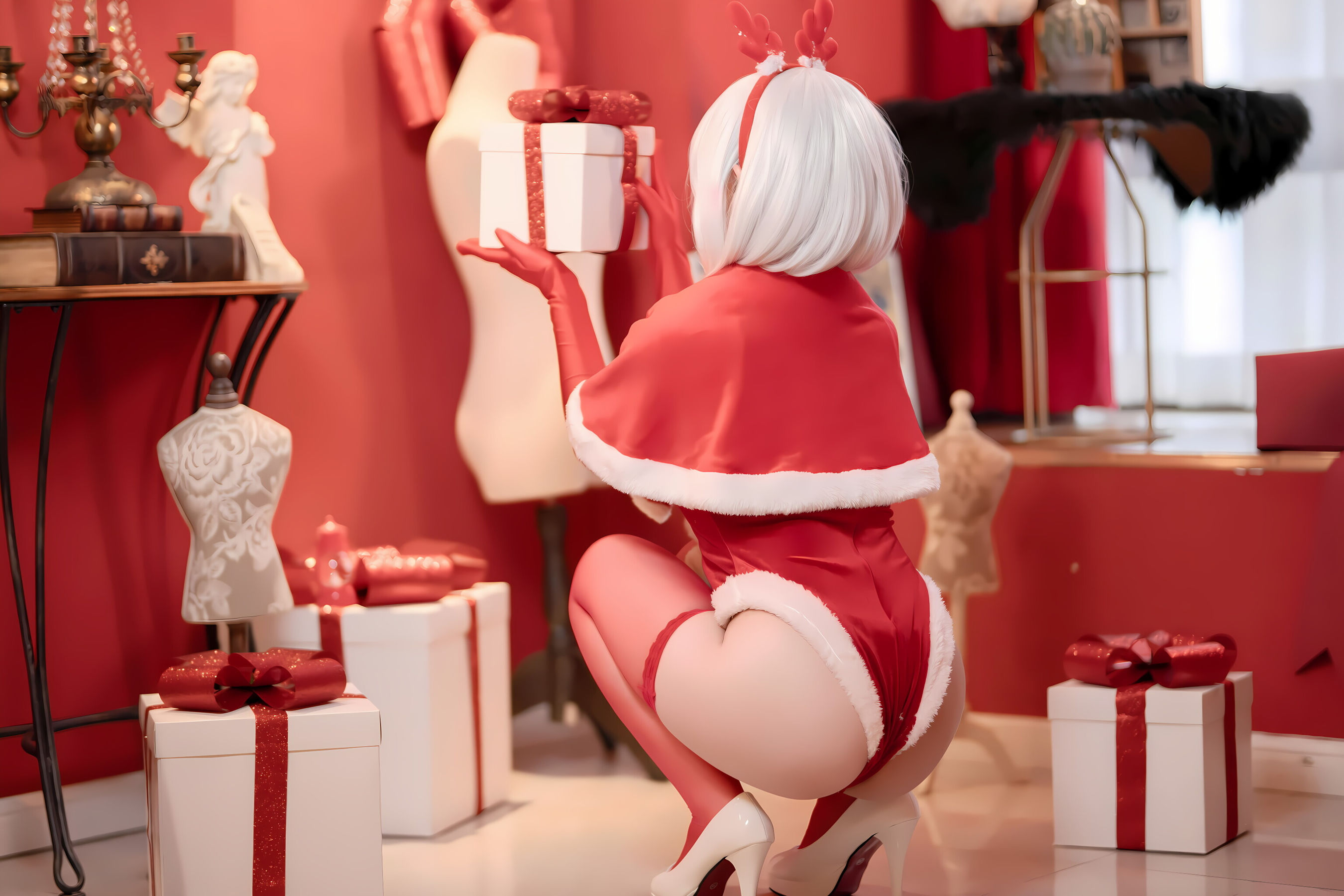 Bangni邦尼 - 圣诞尼尔 红裙御姐/(105P)