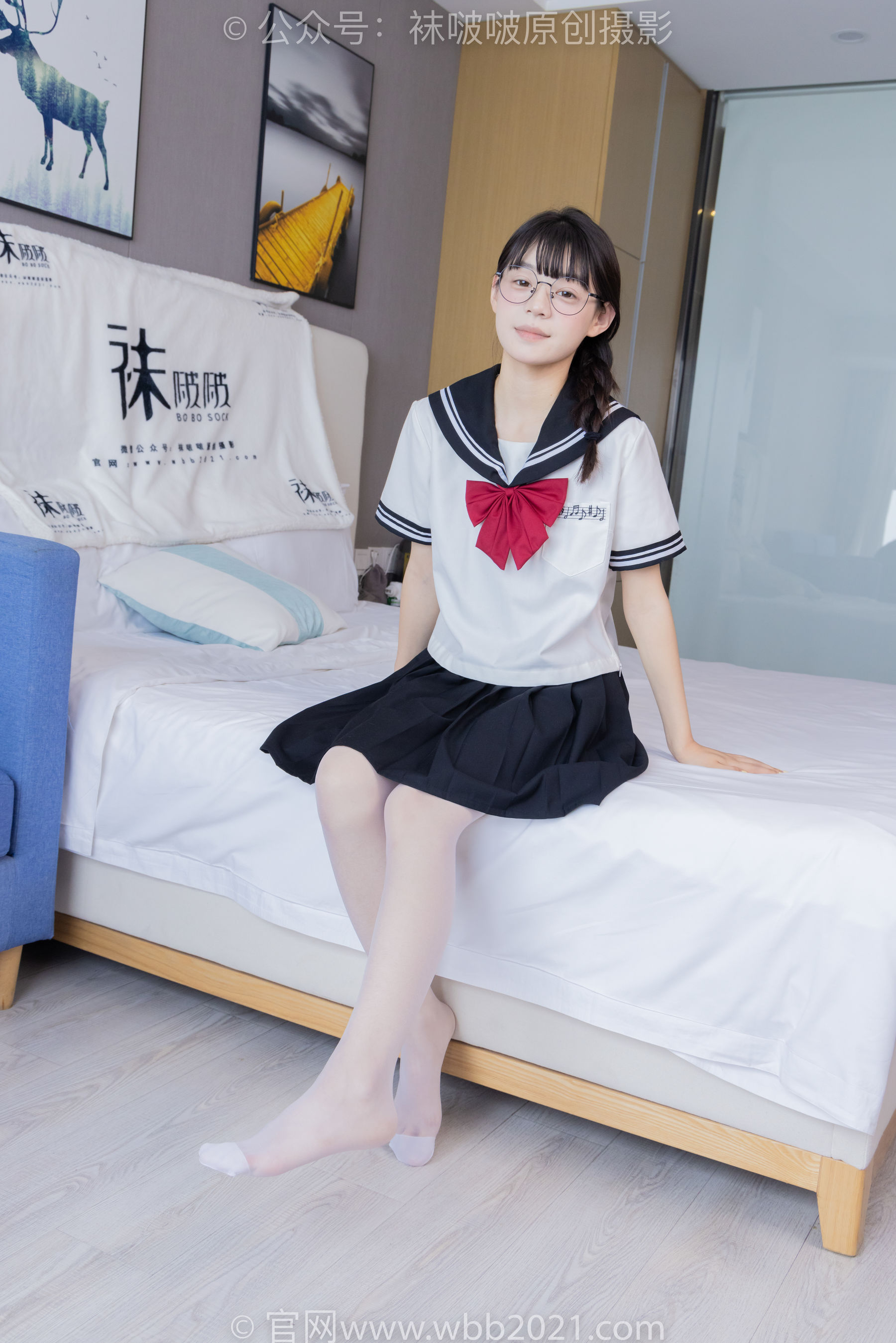 BoBoSocks袜啵啵 No.548 糯米 - 运动鞋、堆堆袜套、薄白丝、jk制服/(145P)