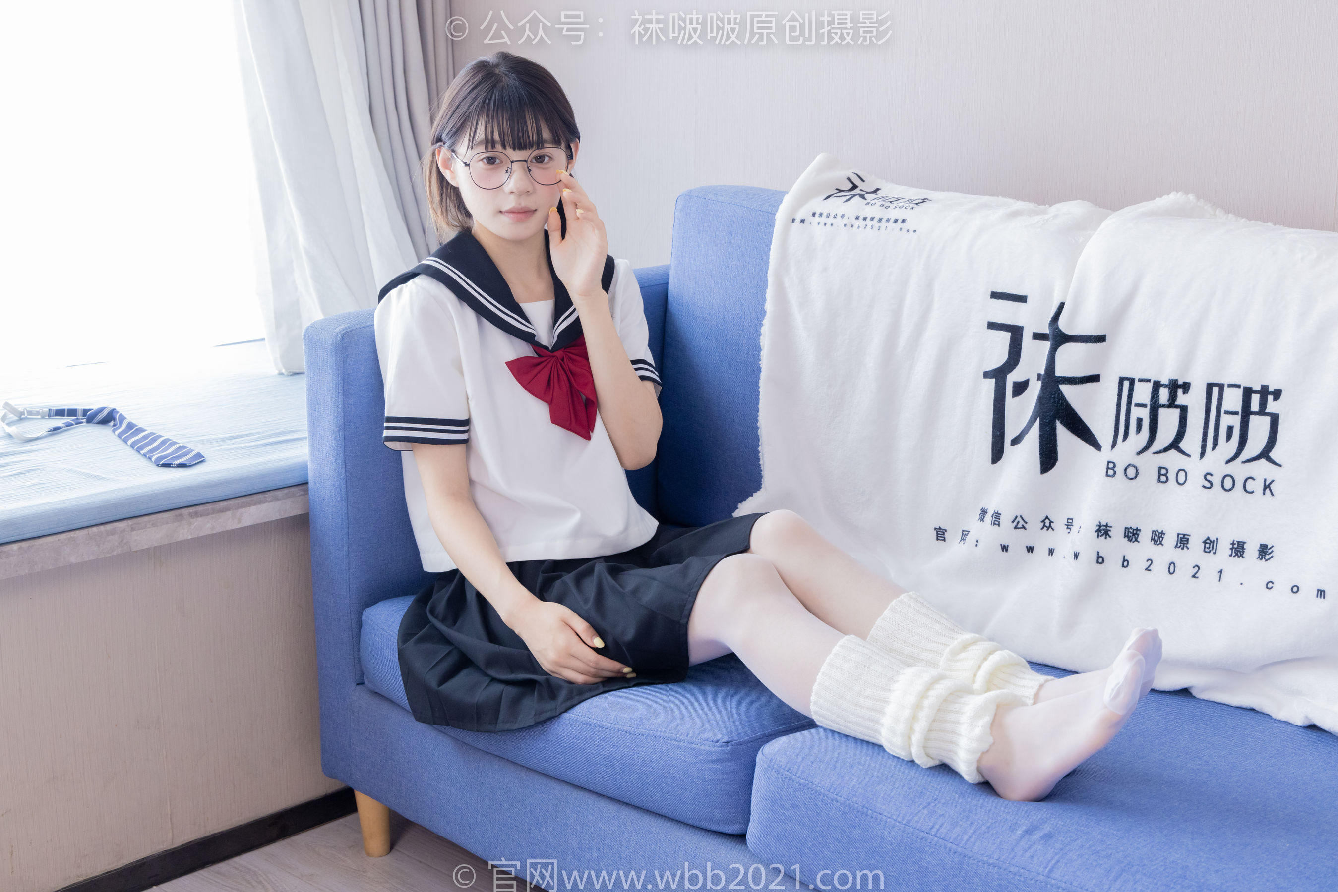 BoBoSocks袜啵啵 No.548 糯米 - 运动鞋、堆堆袜套、薄白丝、jk制服/(145P)