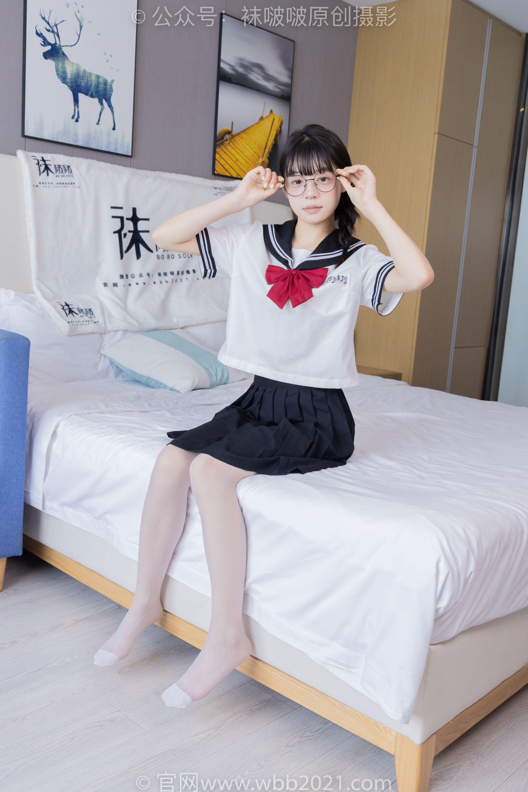 BoBoSocks袜啵啵 No.548 糯米 - 运动鞋、堆堆袜套、薄白丝、jk制服/(145P)