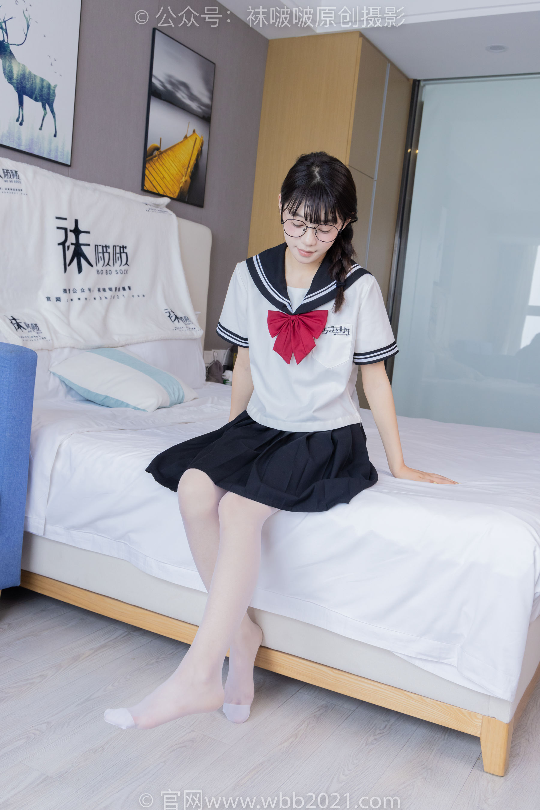 BoBoSocks袜啵啵 No.548 糯米 - 运动鞋、堆堆袜套、薄白丝、jk制服/(145P)