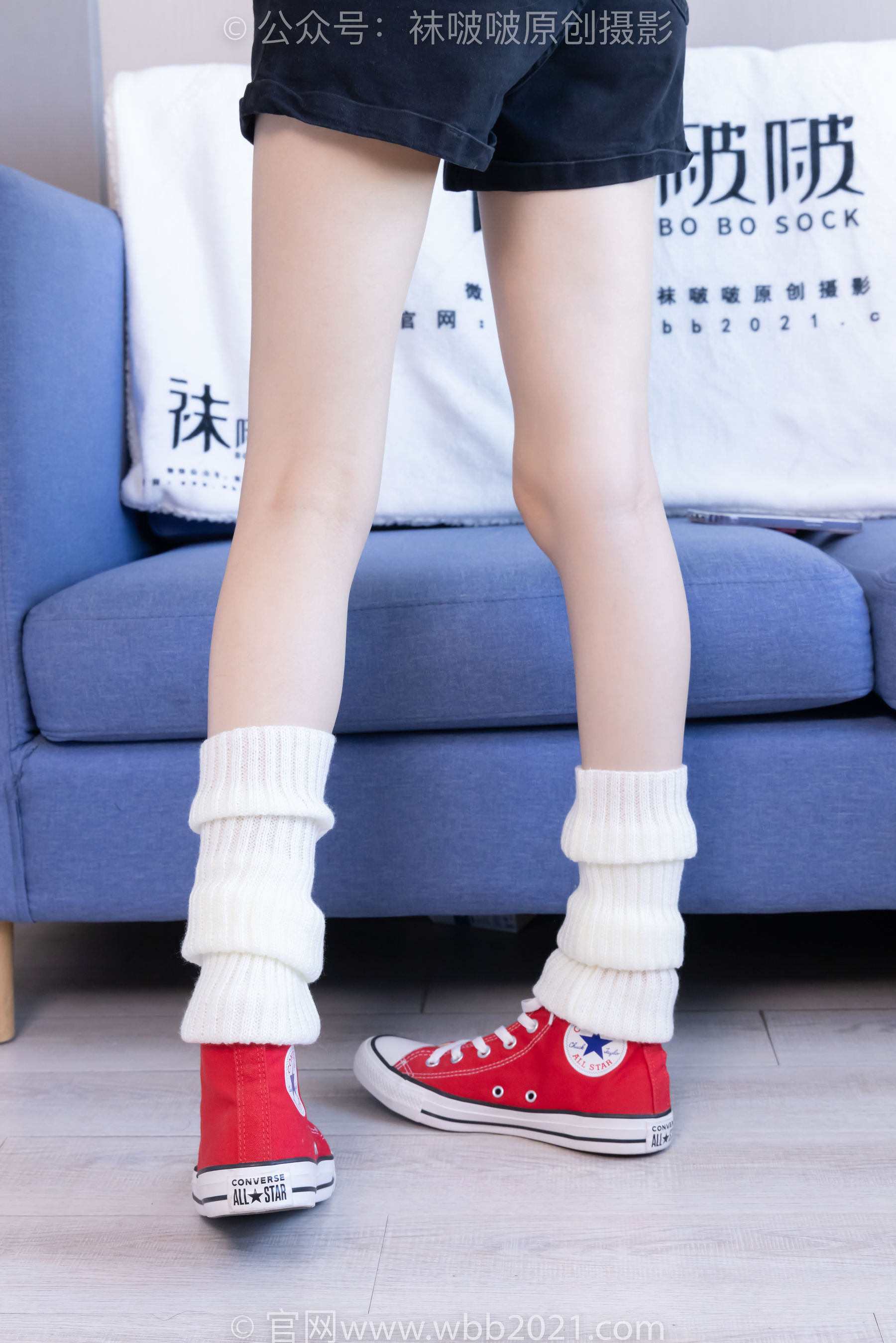 BoBoSocks袜啵啵 No.527 稚予 - 帆布鞋、堆堆袜套、白棉袜/(140P)