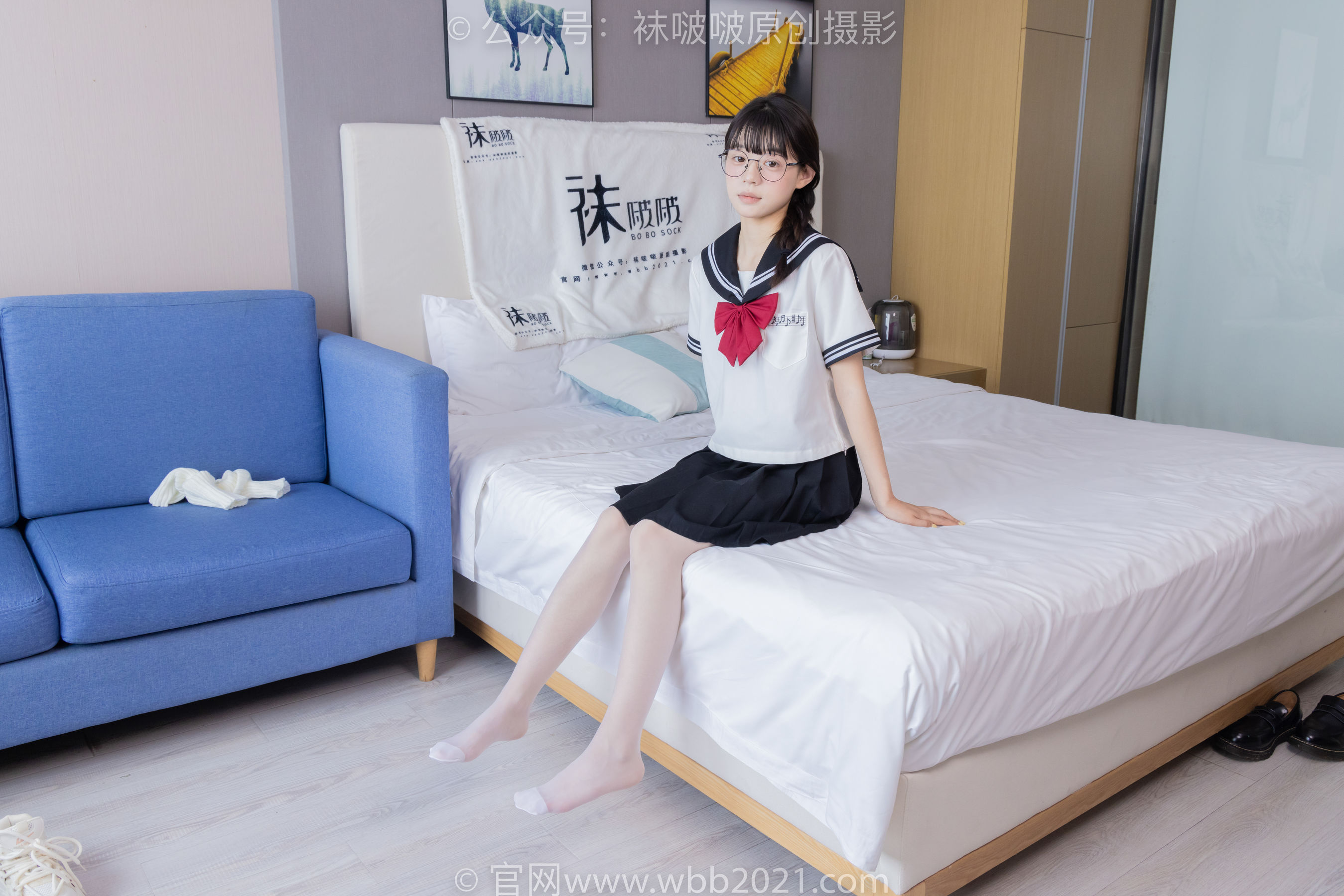 BoBoSocks袜啵啵 No.548 糯米 - 运动鞋、堆堆袜套、薄白丝、jk制服/(145P)