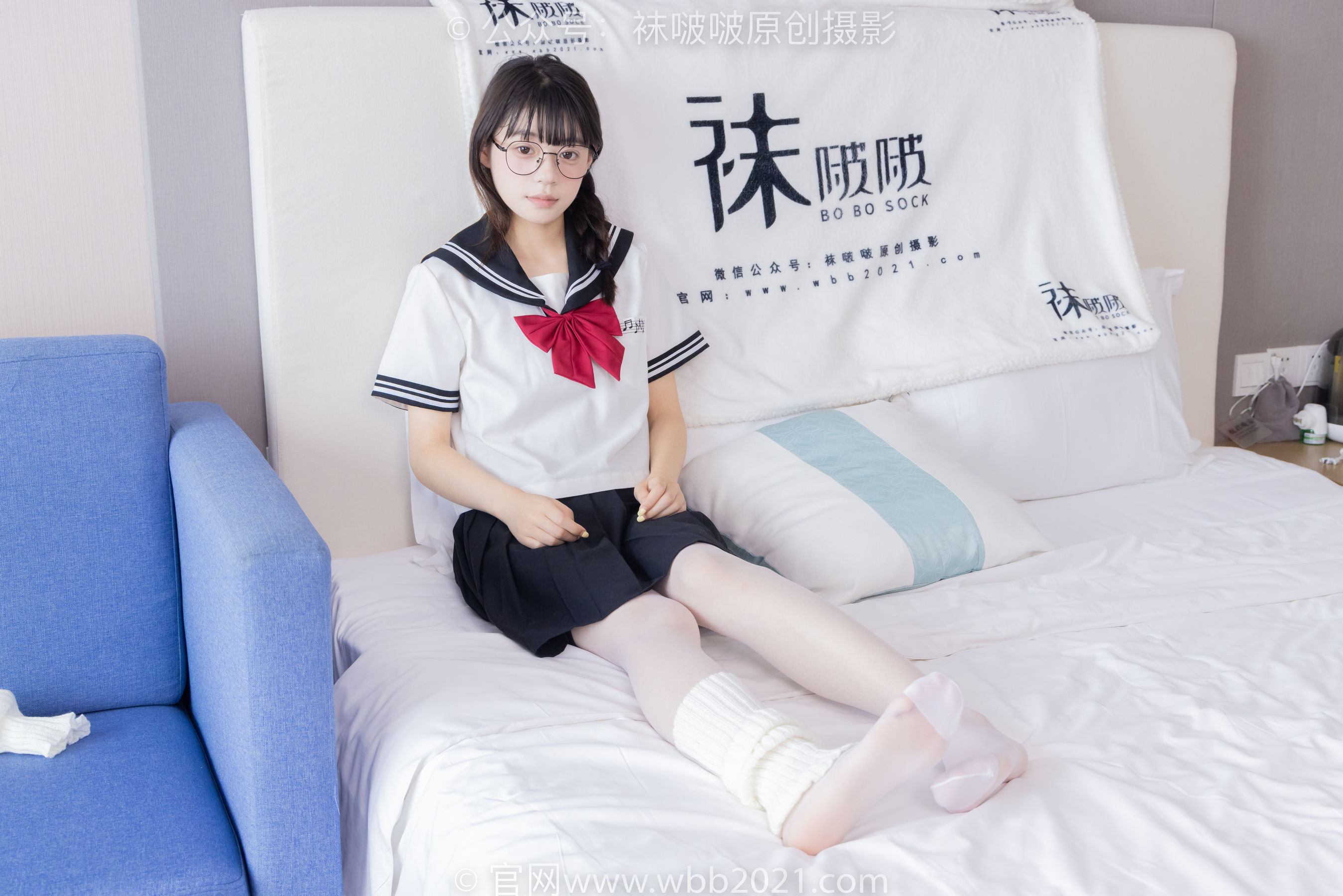 BoBoSocks袜啵啵 No.548 糯米 - 运动鞋、堆堆袜套、薄白丝、jk制服/(145P)