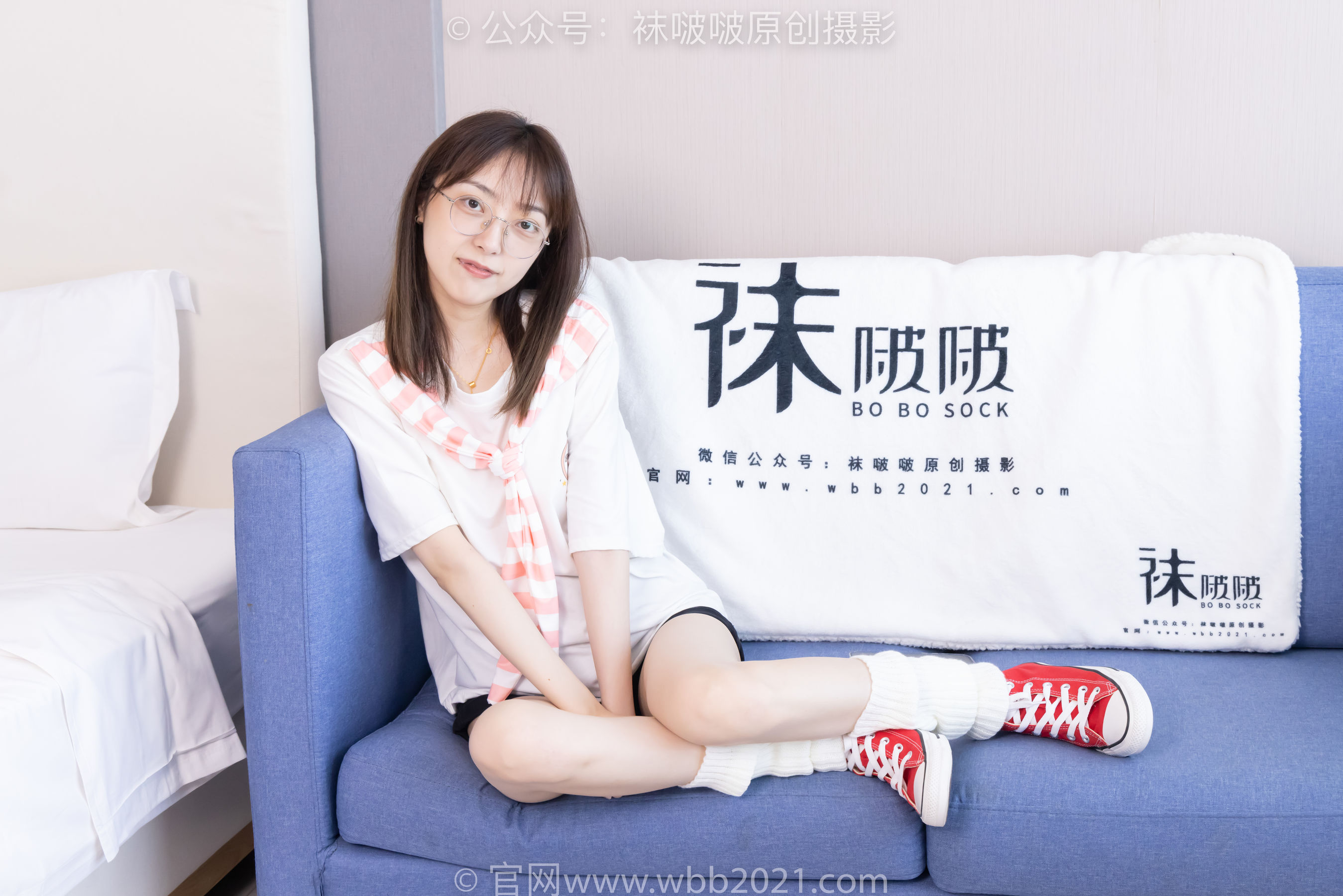 BoBoSocks袜啵啵 No.527 稚予 - 帆布鞋、堆堆袜套、白棉袜/(140P)