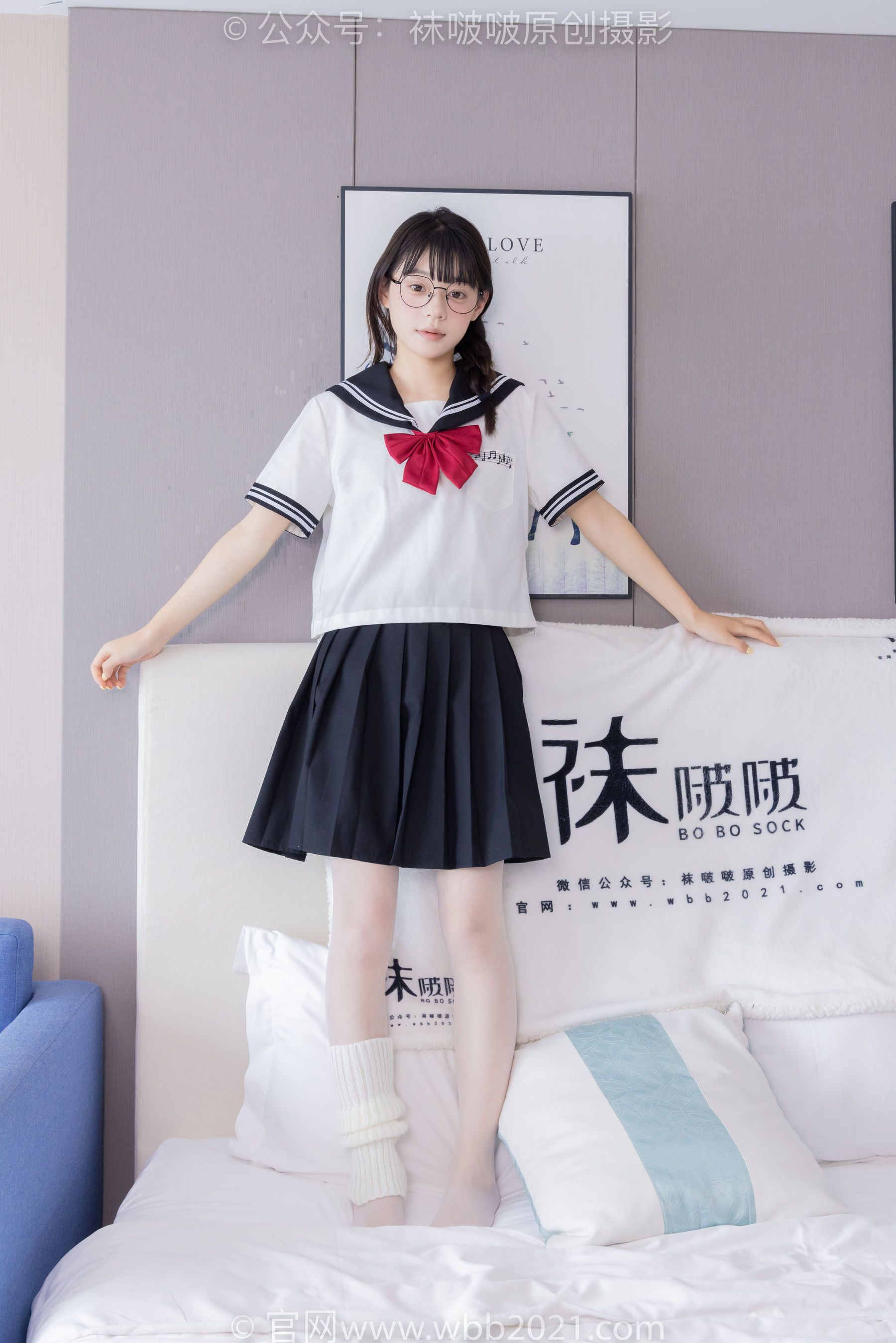 BoBoSocks袜啵啵 No.548 糯米 - 运动鞋、堆堆袜套、薄白丝、jk制服/(145P)