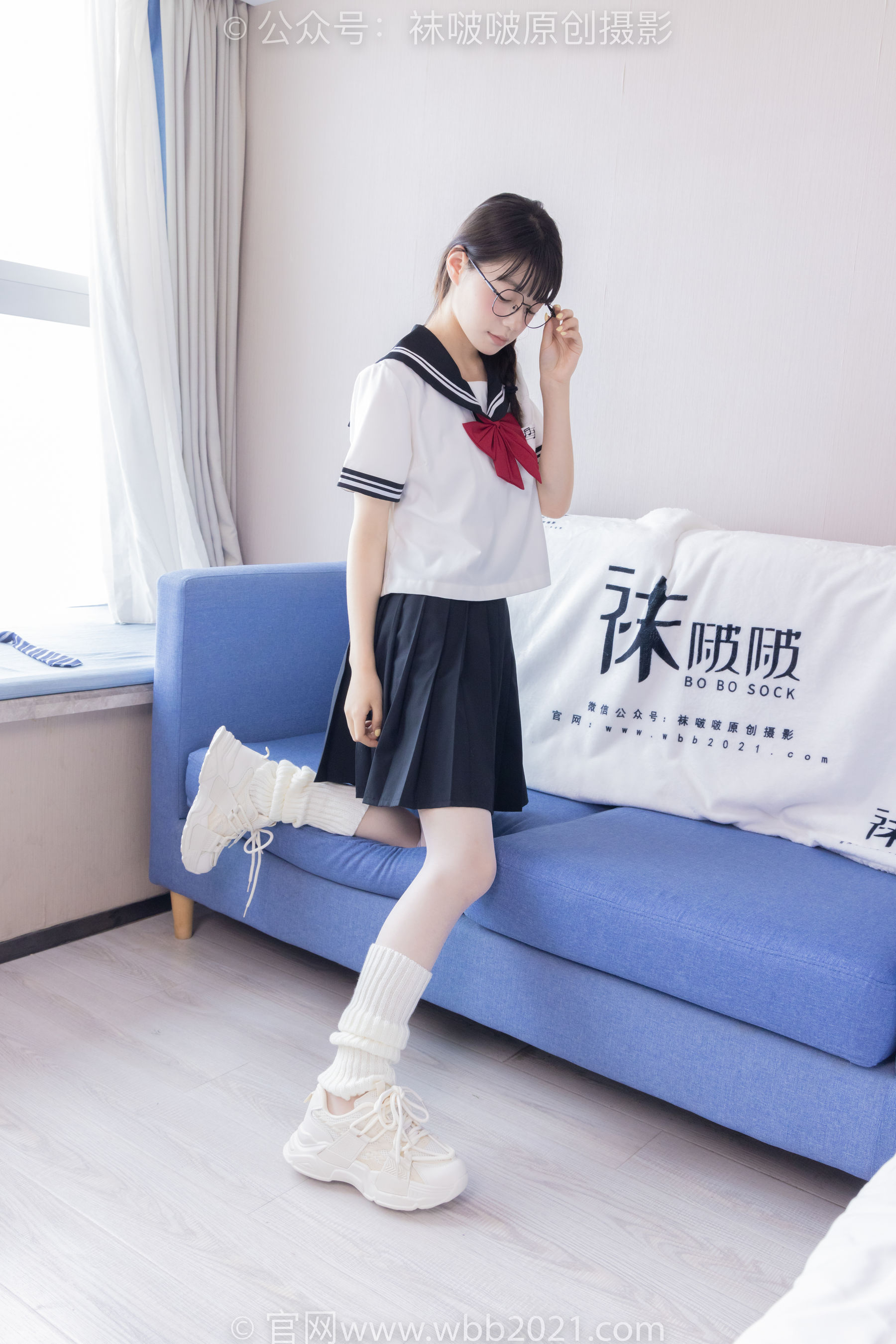 BoBoSocks袜啵啵 No.548 糯米 - 运动鞋、堆堆袜套、薄白丝、jk制服/(145P)