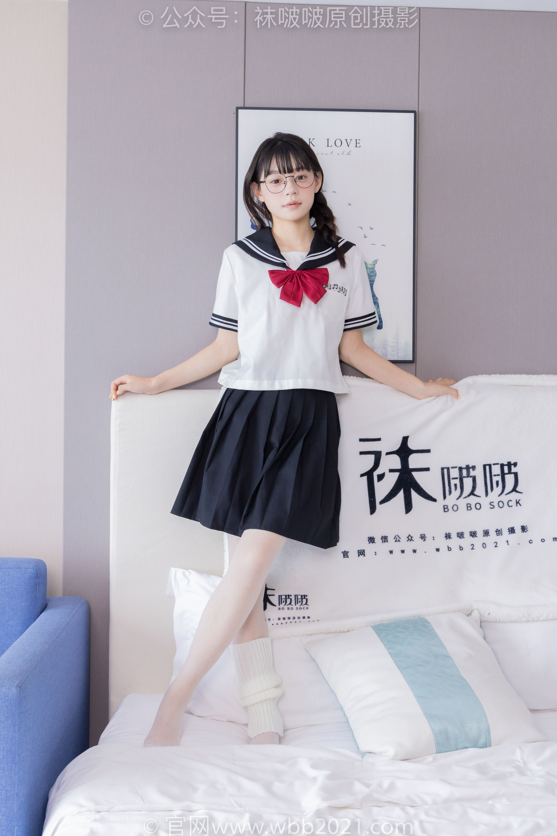 BoBoSocks袜啵啵 No.548 糯米 - 运动鞋、堆堆袜套、薄白丝、jk制服/(145P)
