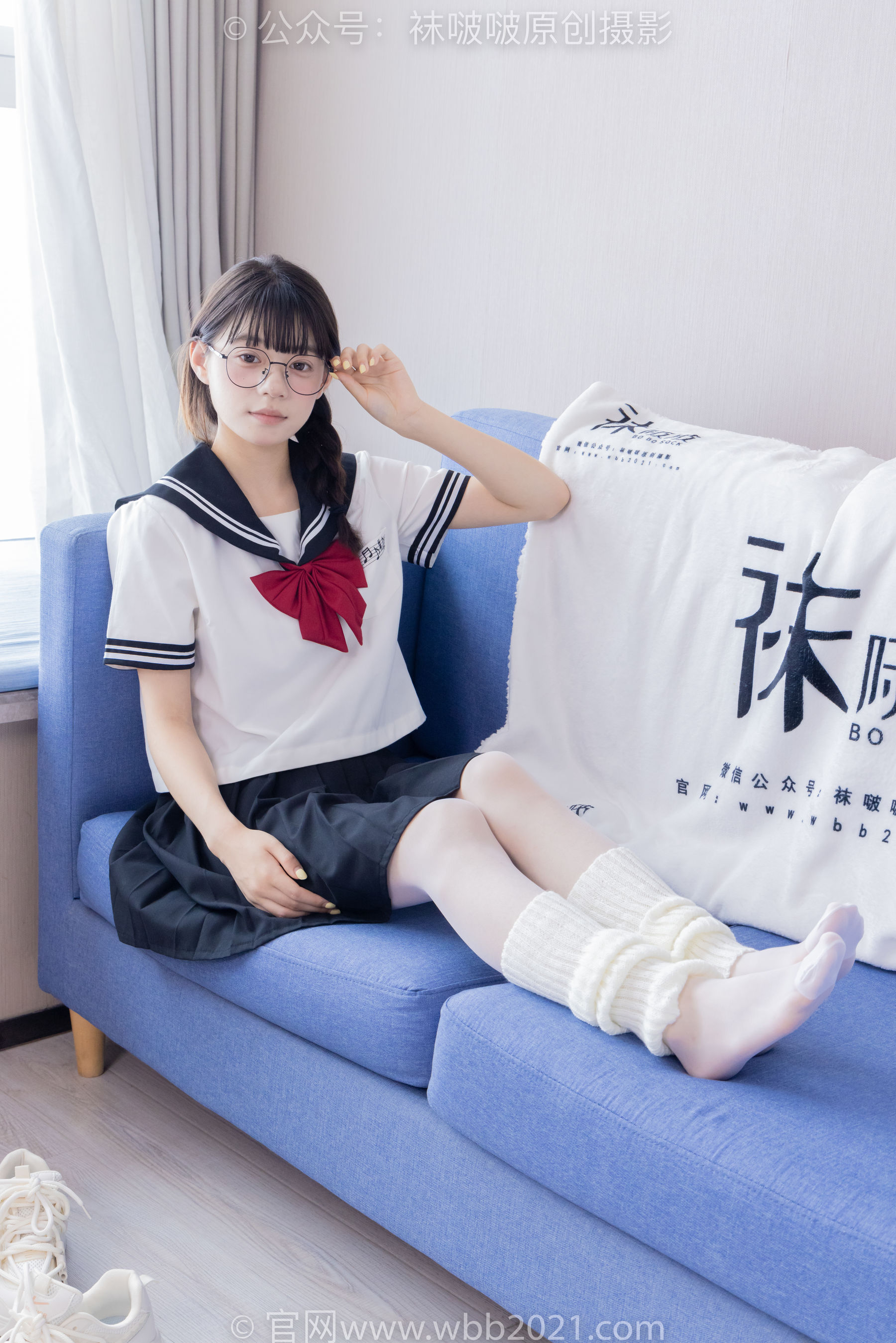 BoBoSocks袜啵啵 No.548 糯米 - 运动鞋、堆堆袜套、薄白丝、jk制服/(145P)
