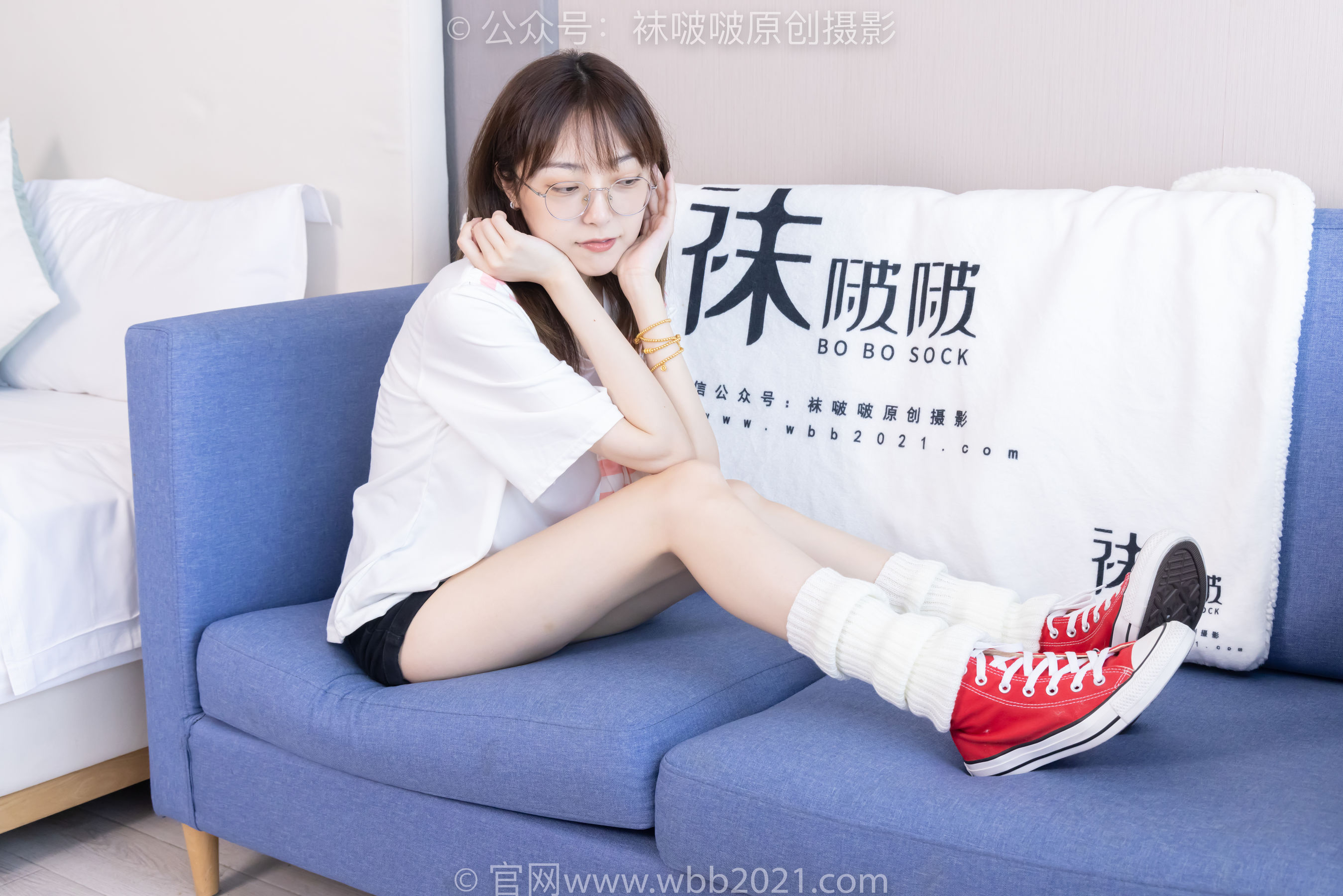 BoBoSocks袜啵啵 No.527 稚予 - 帆布鞋、堆堆袜套、白棉袜/(140P)