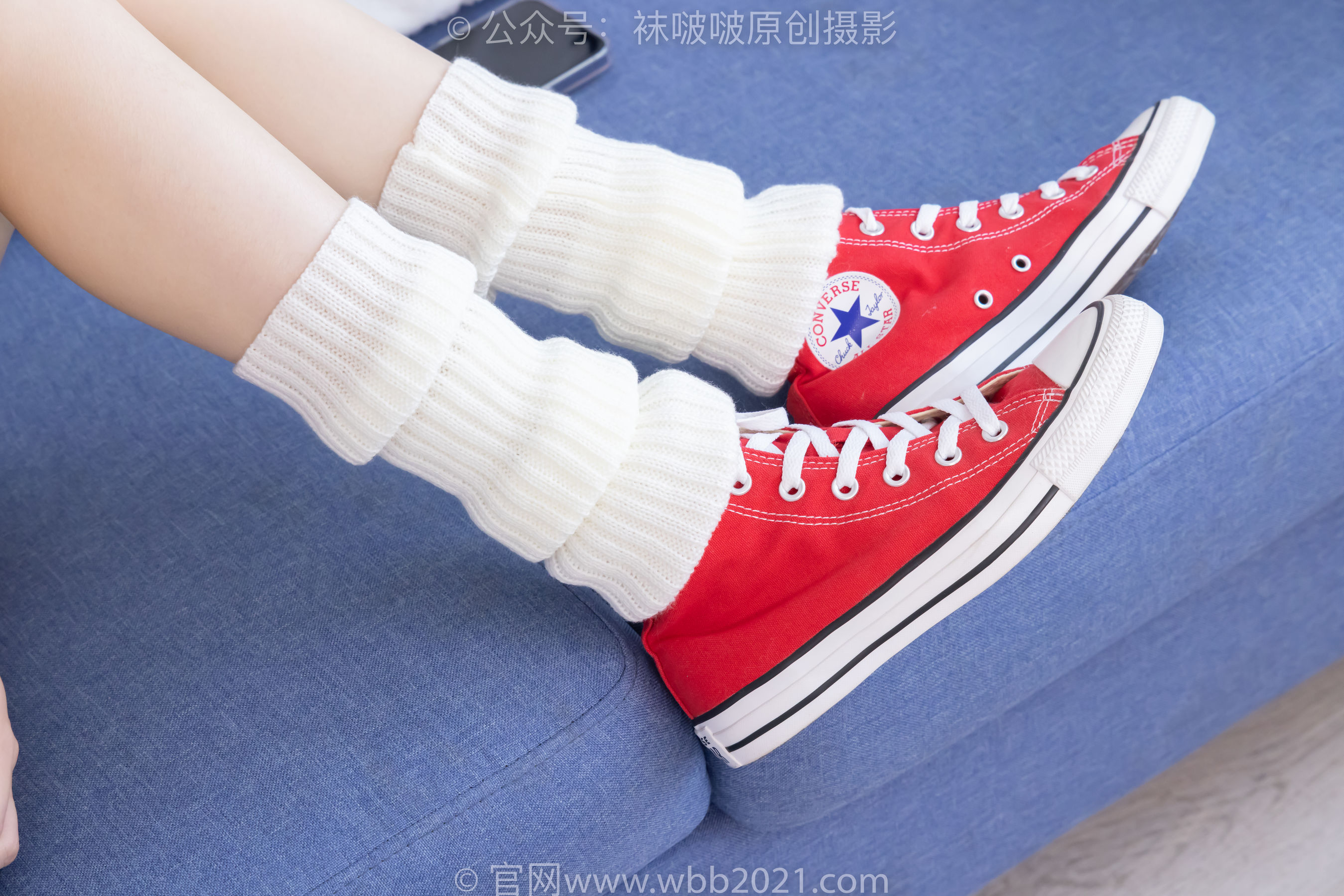 BoBoSocks袜啵啵 No.527 稚予 - 帆布鞋、堆堆袜套、白棉袜/(140P)