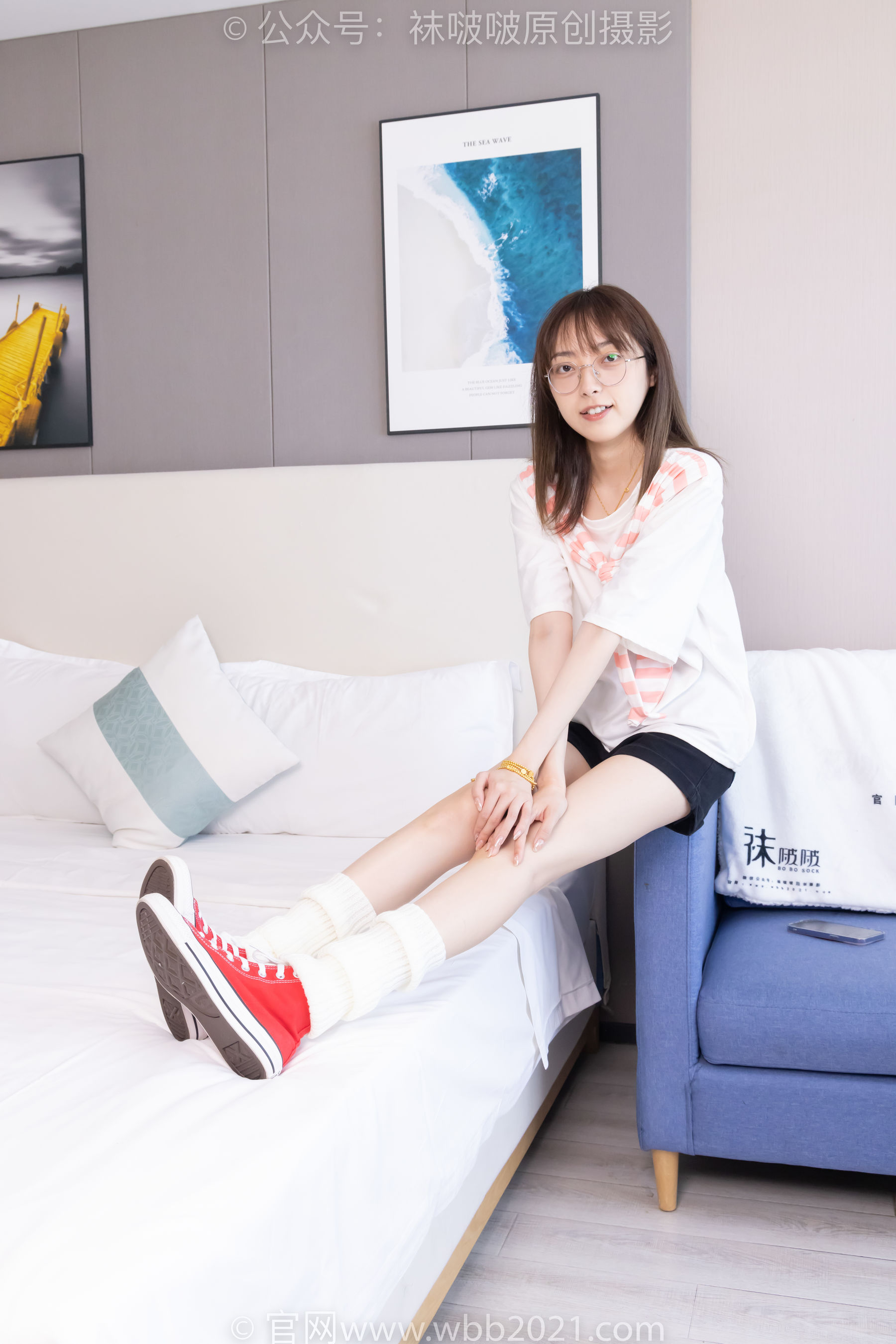 BoBoSocks袜啵啵 No.527 稚予 - 帆布鞋、堆堆袜套、白棉袜/(140P)