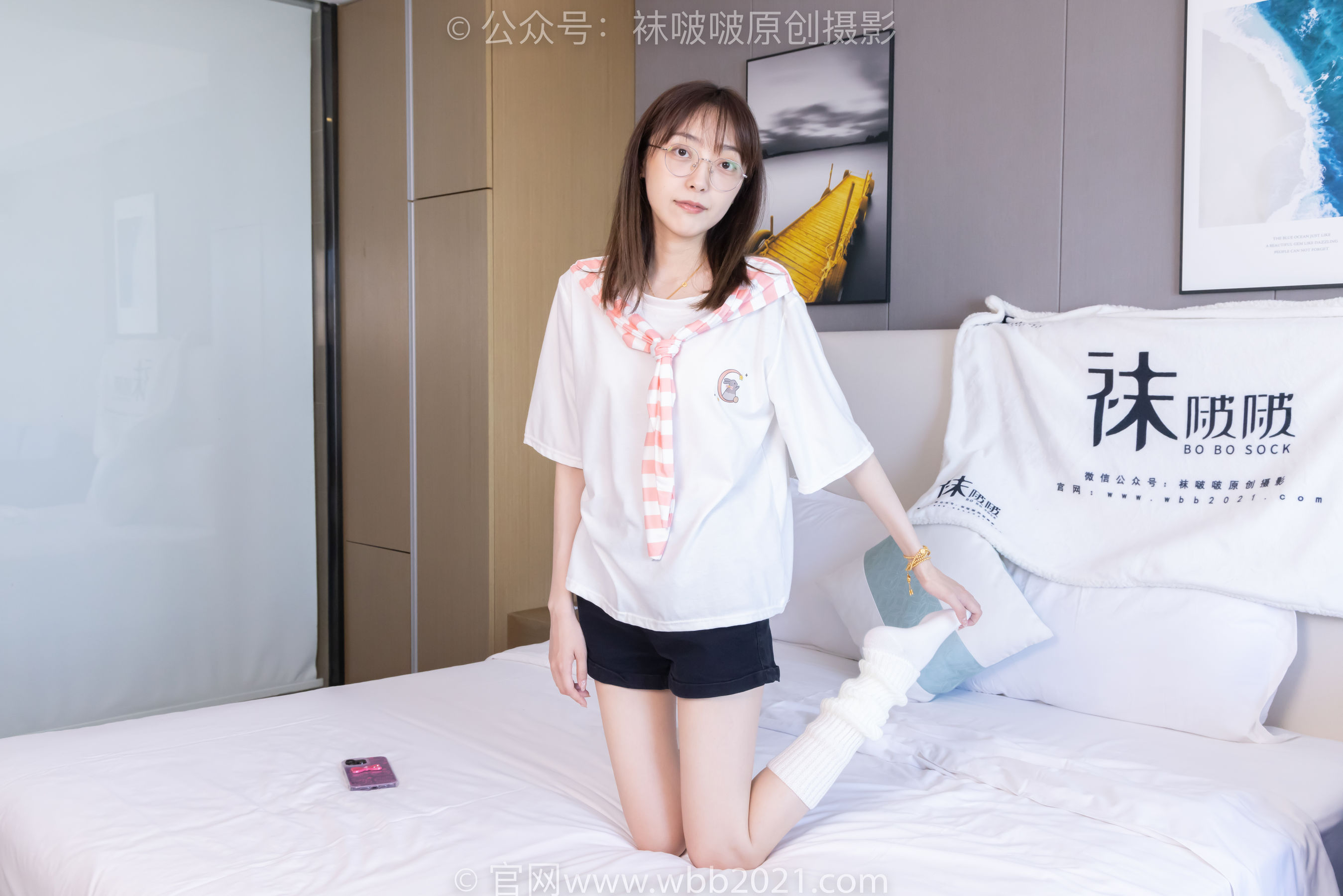 BoBoSocks袜啵啵 No.527 稚予 - 帆布鞋、堆堆袜套、白棉袜/(140P)