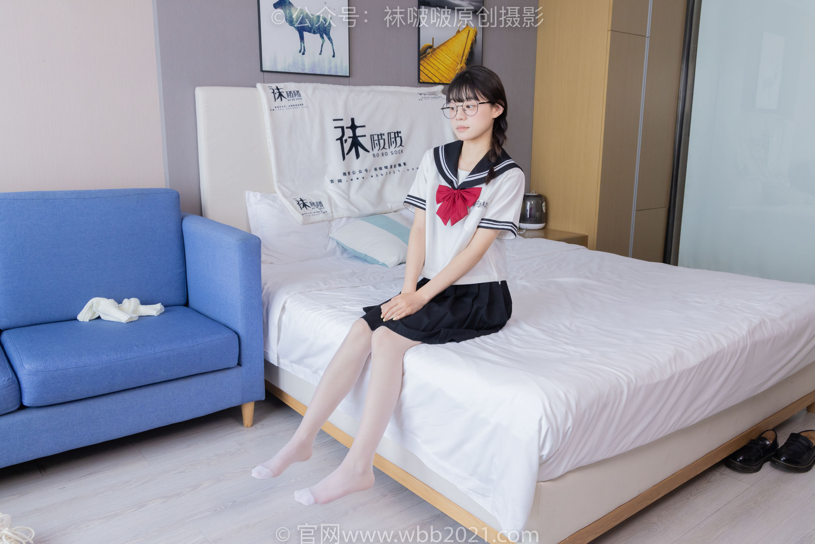 BoBoSocks袜啵啵 No.548 糯米 - 运动鞋、堆堆袜套、薄白丝、jk制服/(145P)