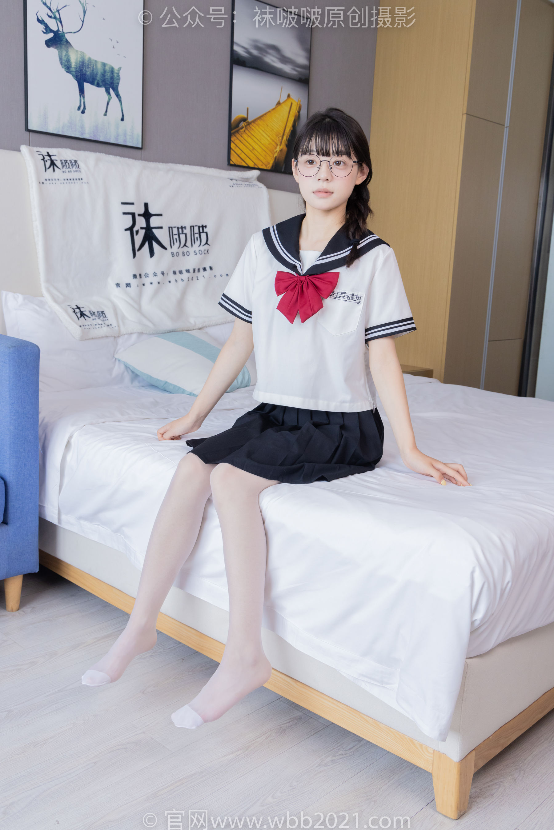 BoBoSocks袜啵啵 No.548 糯米 - 运动鞋、堆堆袜套、薄白丝、jk制服/(145P)