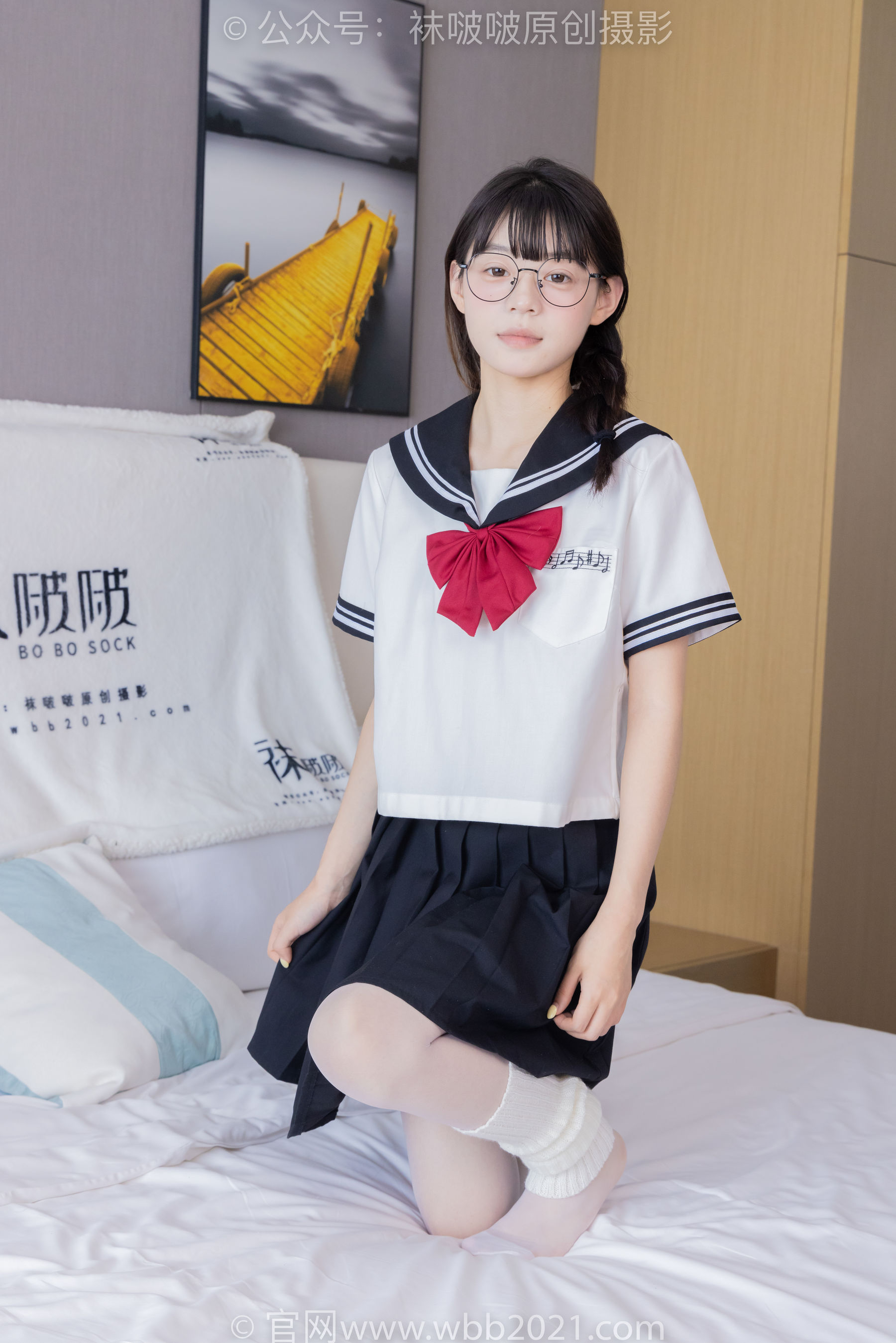 BoBoSocks袜啵啵 No.548 糯米 - 运动鞋、堆堆袜套、薄白丝、jk制服/(145P)