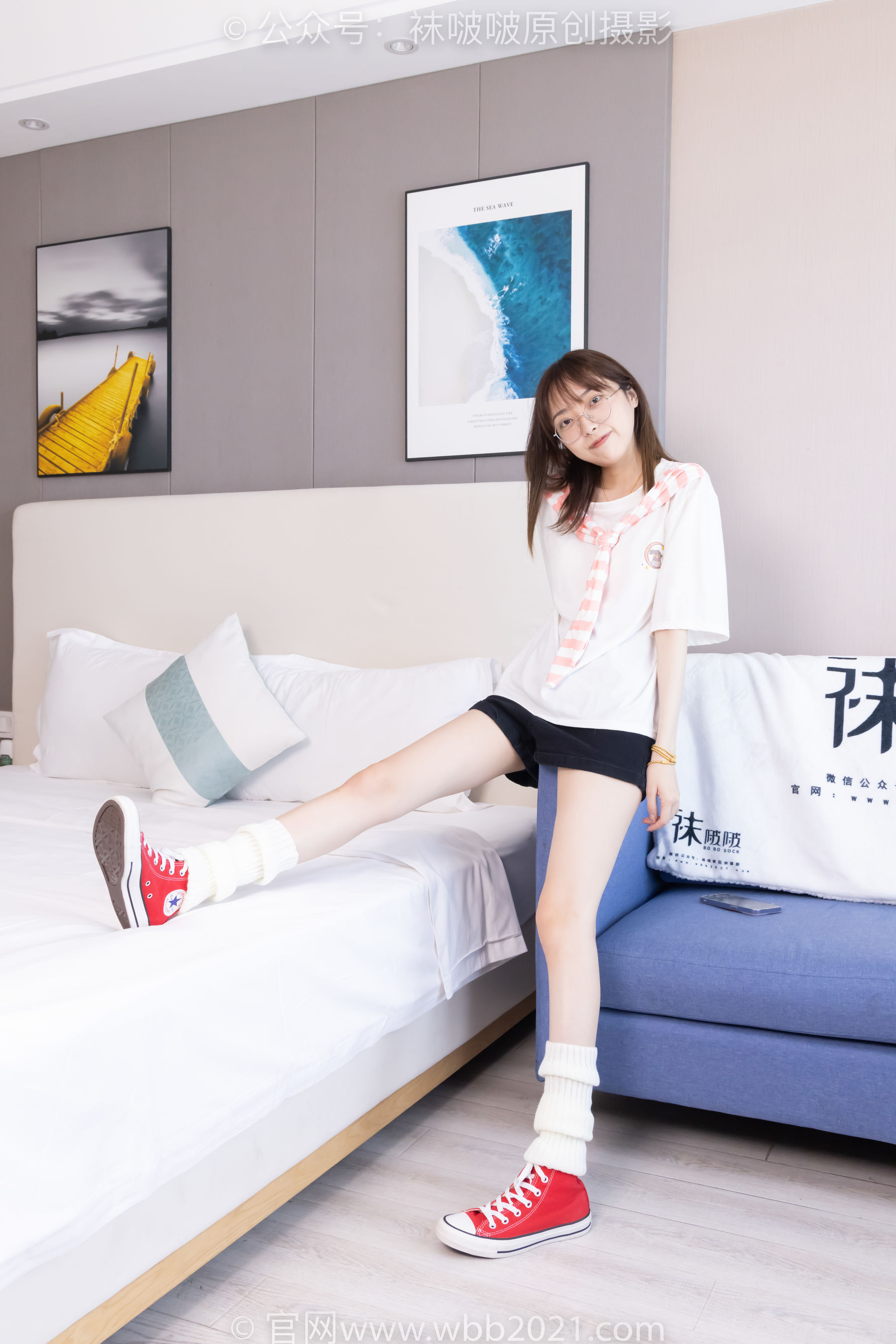 BoBoSocks袜啵啵 No.527 稚予 - 帆布鞋、堆堆袜套、白棉袜/(140P)