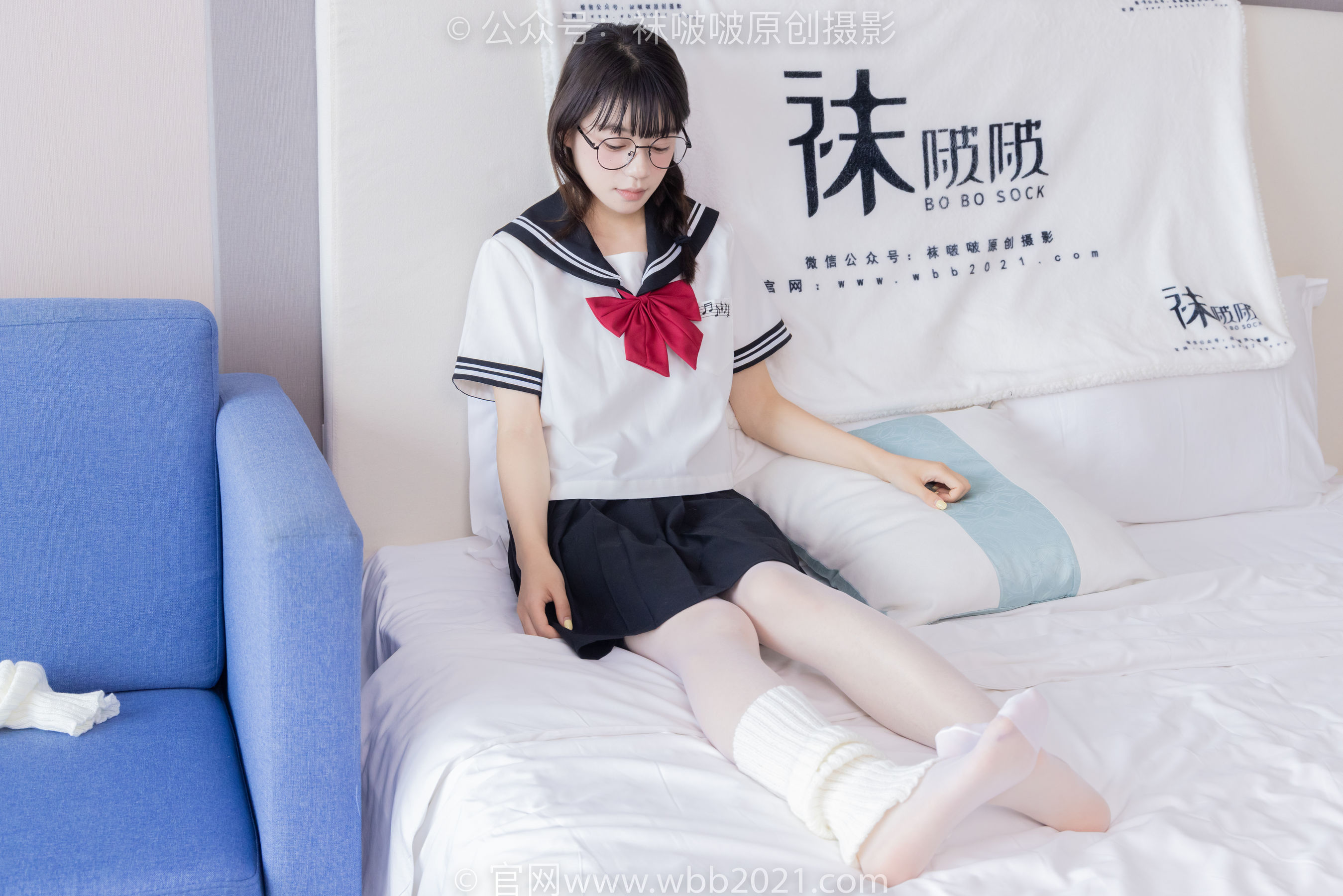 BoBoSocks袜啵啵 No.548 糯米 - 运动鞋、堆堆袜套、薄白丝、jk制服/(145P)