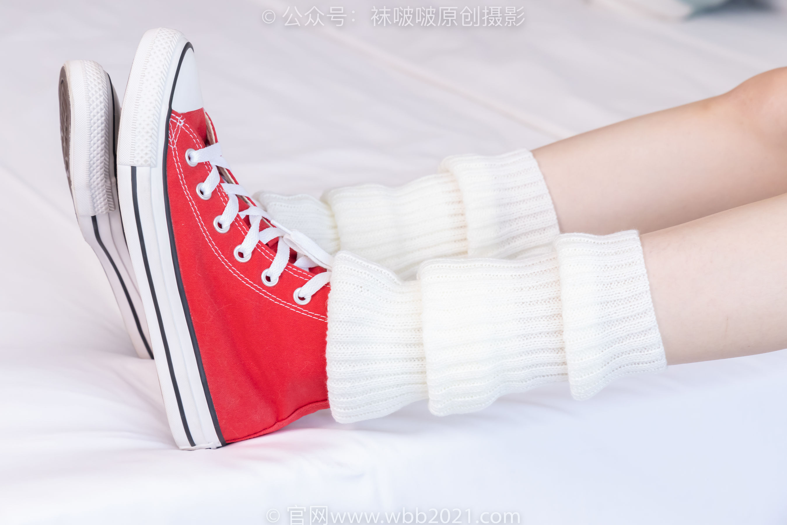 BoBoSocks袜啵啵 No.527 稚予 - 帆布鞋、堆堆袜套、白棉袜/(140P)