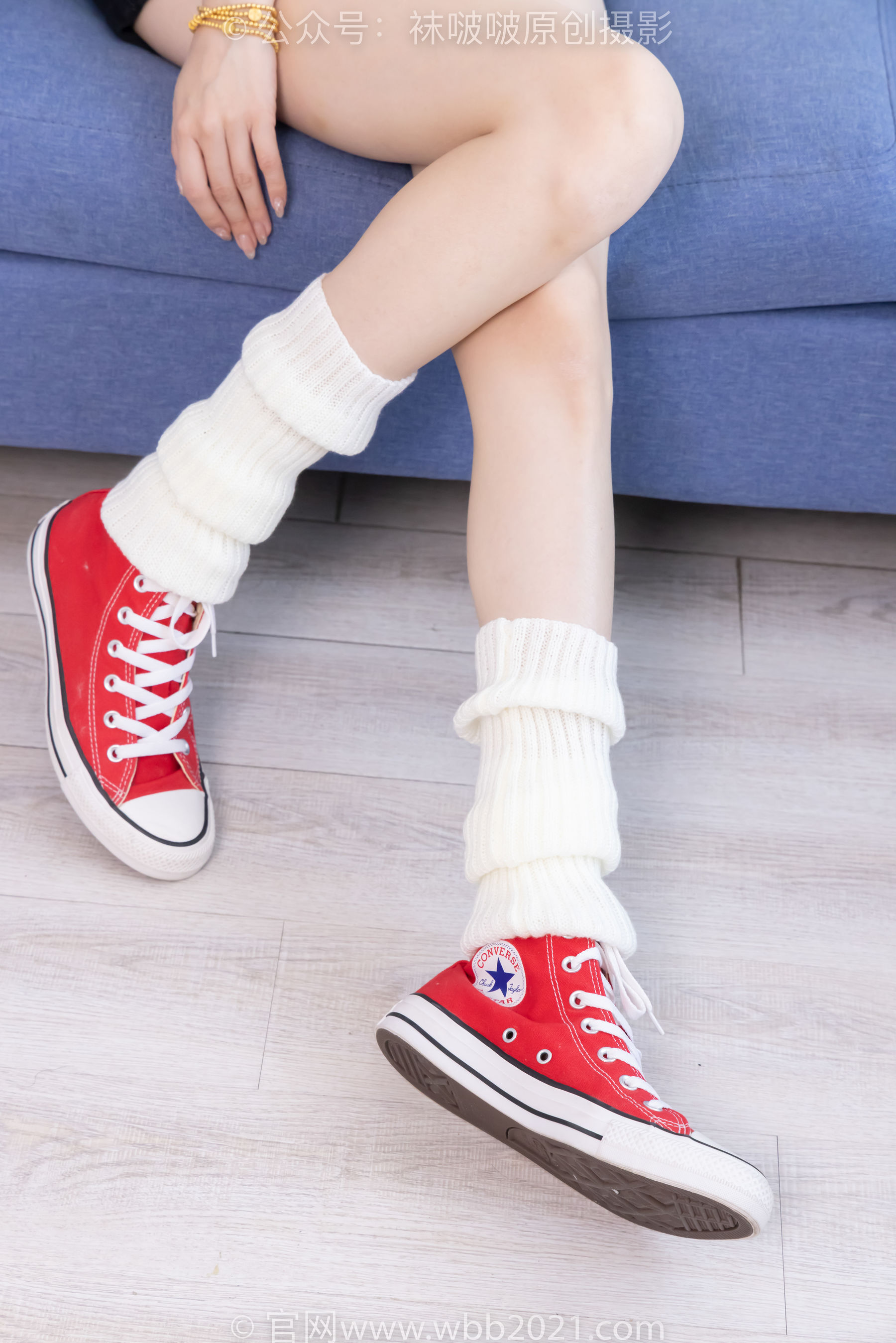 BoBoSocks袜啵啵 No.527 稚予 - 帆布鞋、堆堆袜套、白棉袜/(140P)