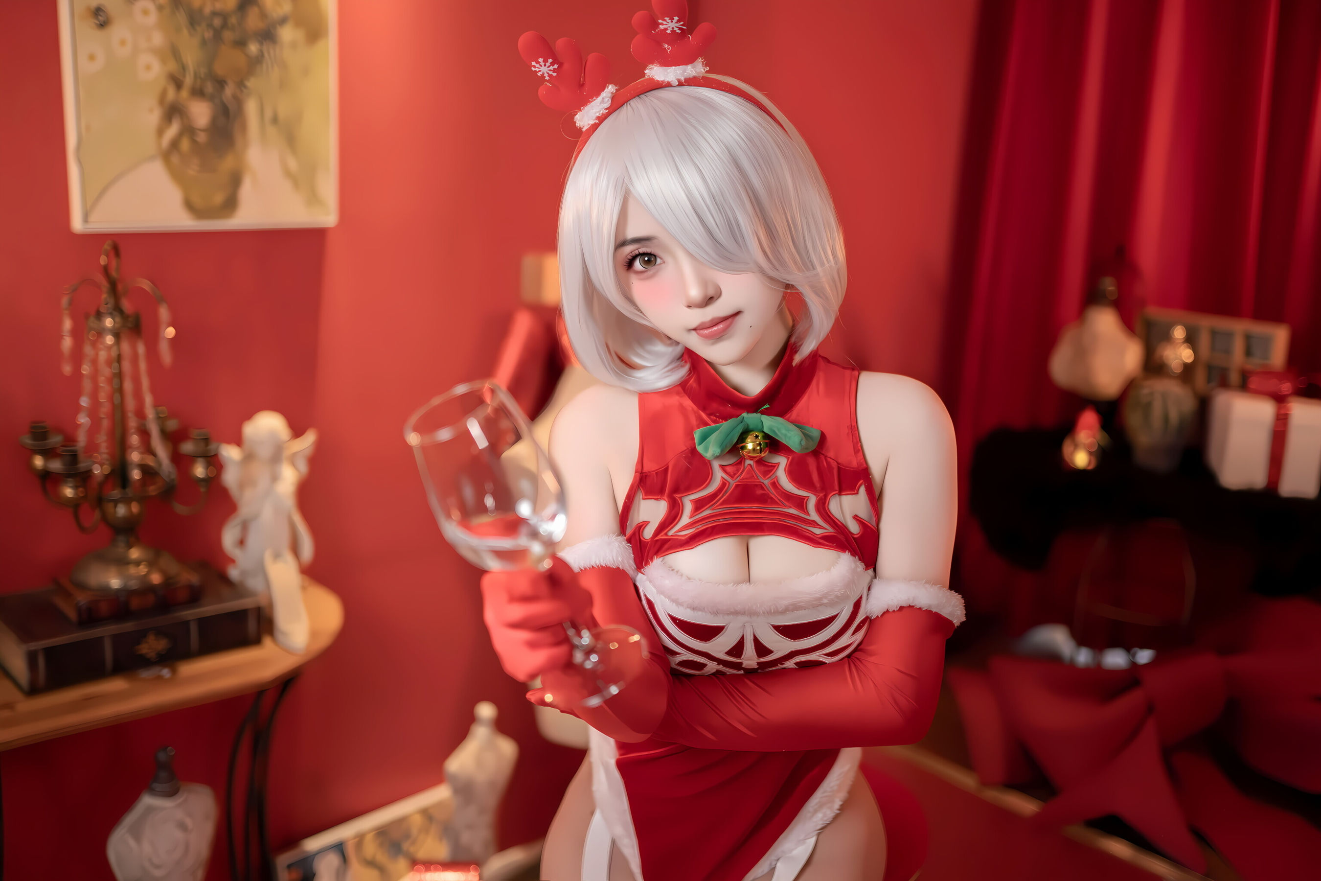 Bangni邦尼 - 圣诞尼尔 红裙御姐/(105P)