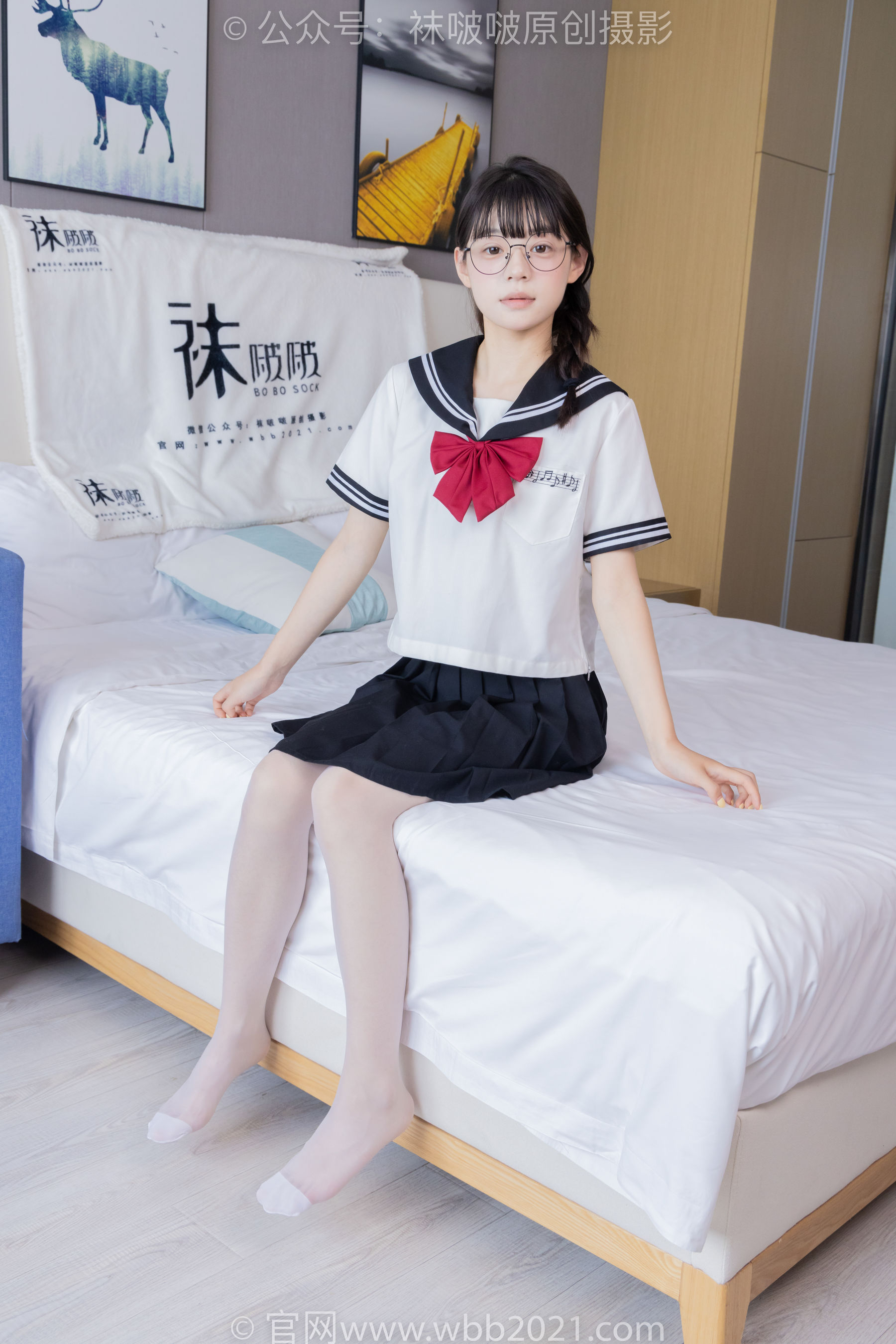 BoBoSocks袜啵啵 No.548 糯米 - 运动鞋、堆堆袜套、薄白丝、jk制服/(145P)