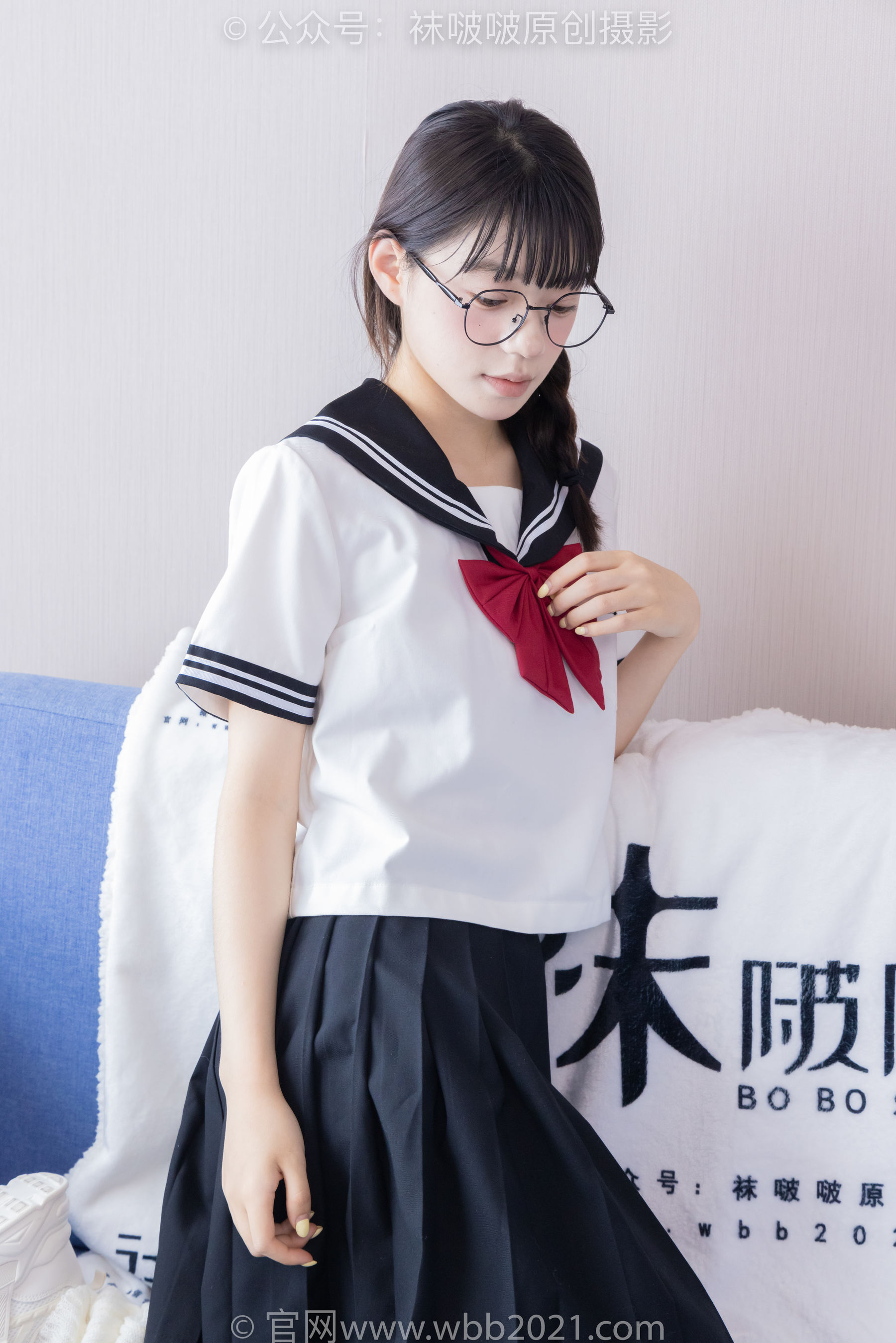 BoBoSocks袜啵啵 No.548 糯米 - 运动鞋、堆堆袜套、薄白丝、jk制服/(145P)