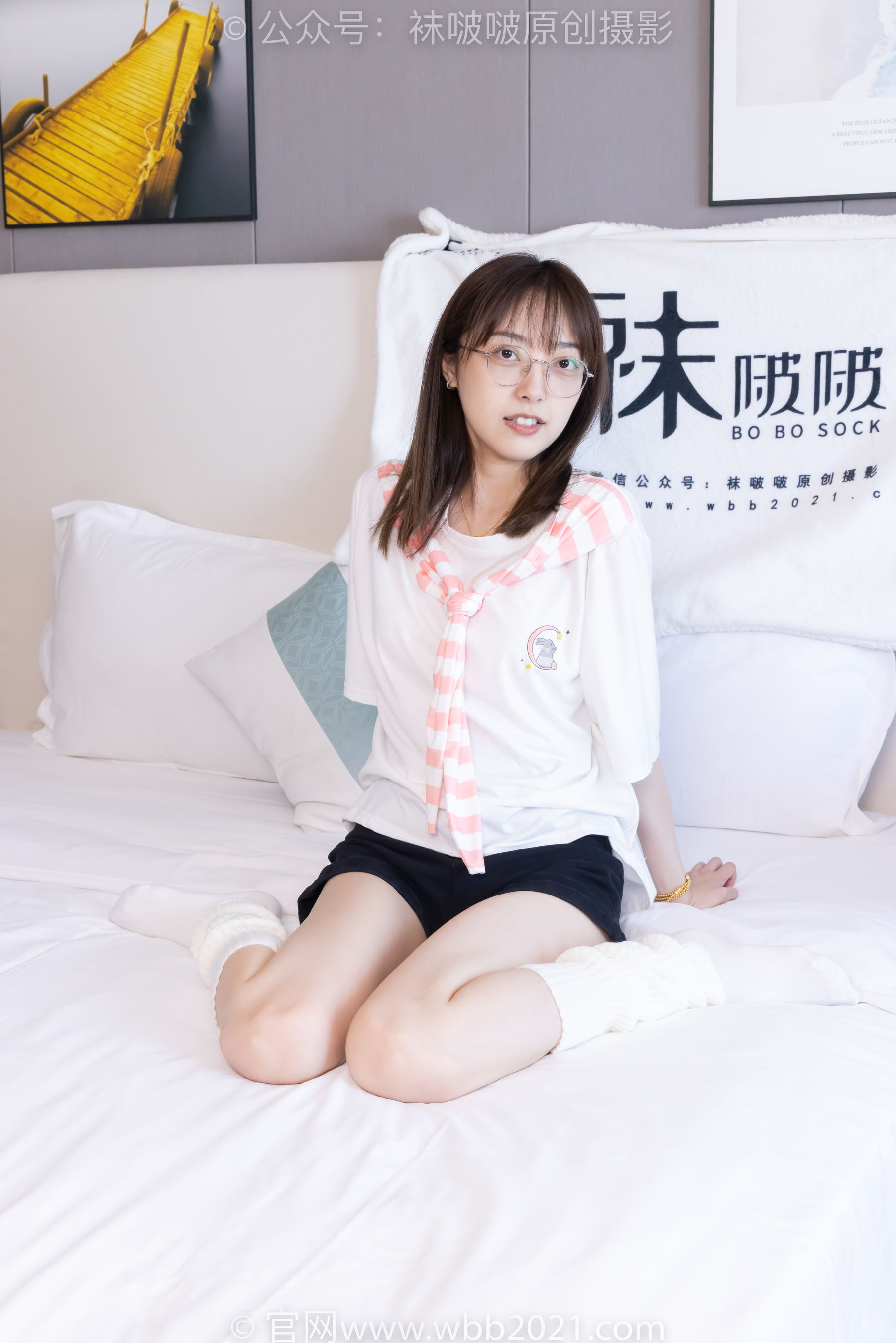 BoBoSocks袜啵啵 No.527 稚予 - 帆布鞋、堆堆袜套、白棉袜/(140P)