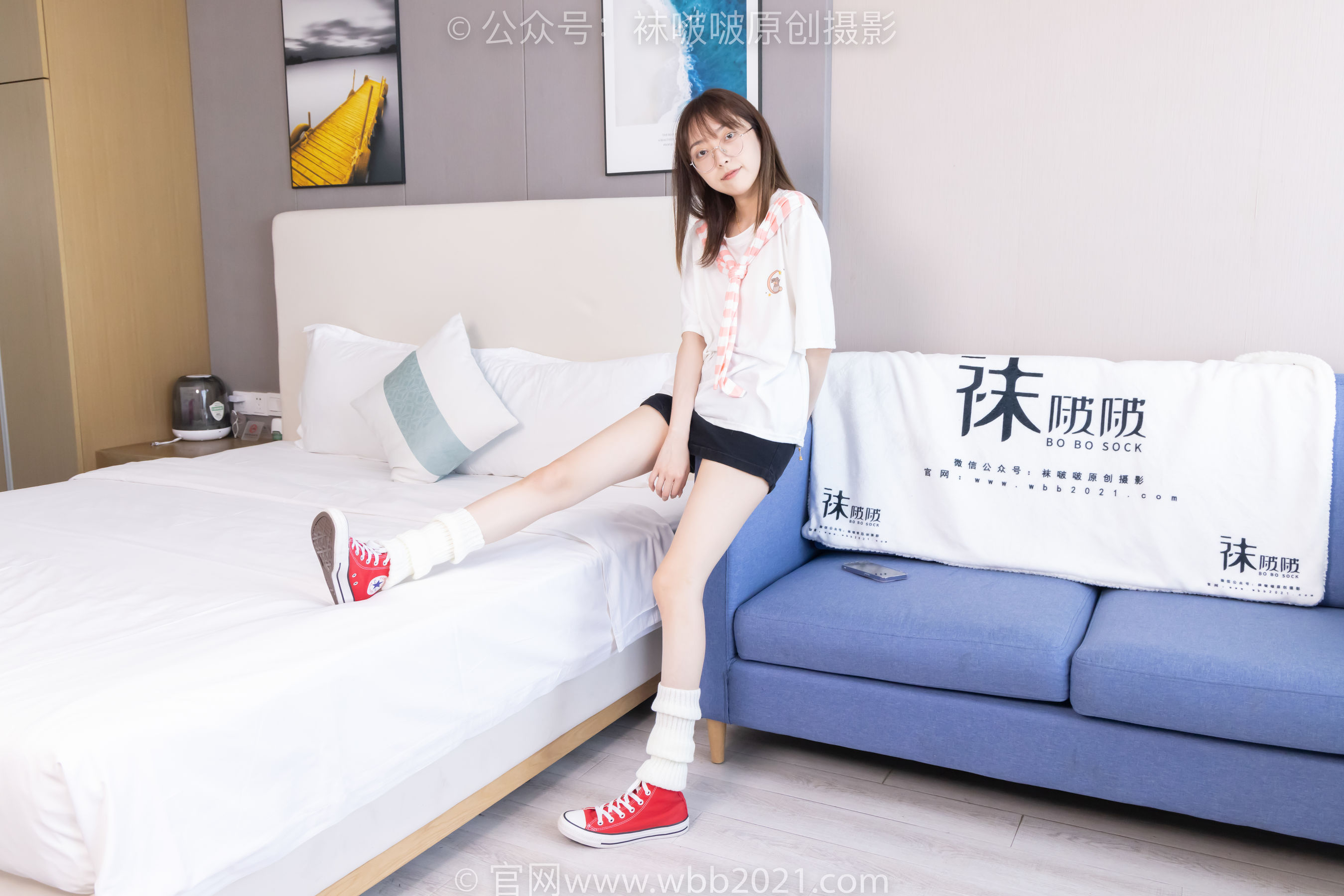 BoBoSocks袜啵啵 No.527 稚予 - 帆布鞋、堆堆袜套、白棉袜/(140P)