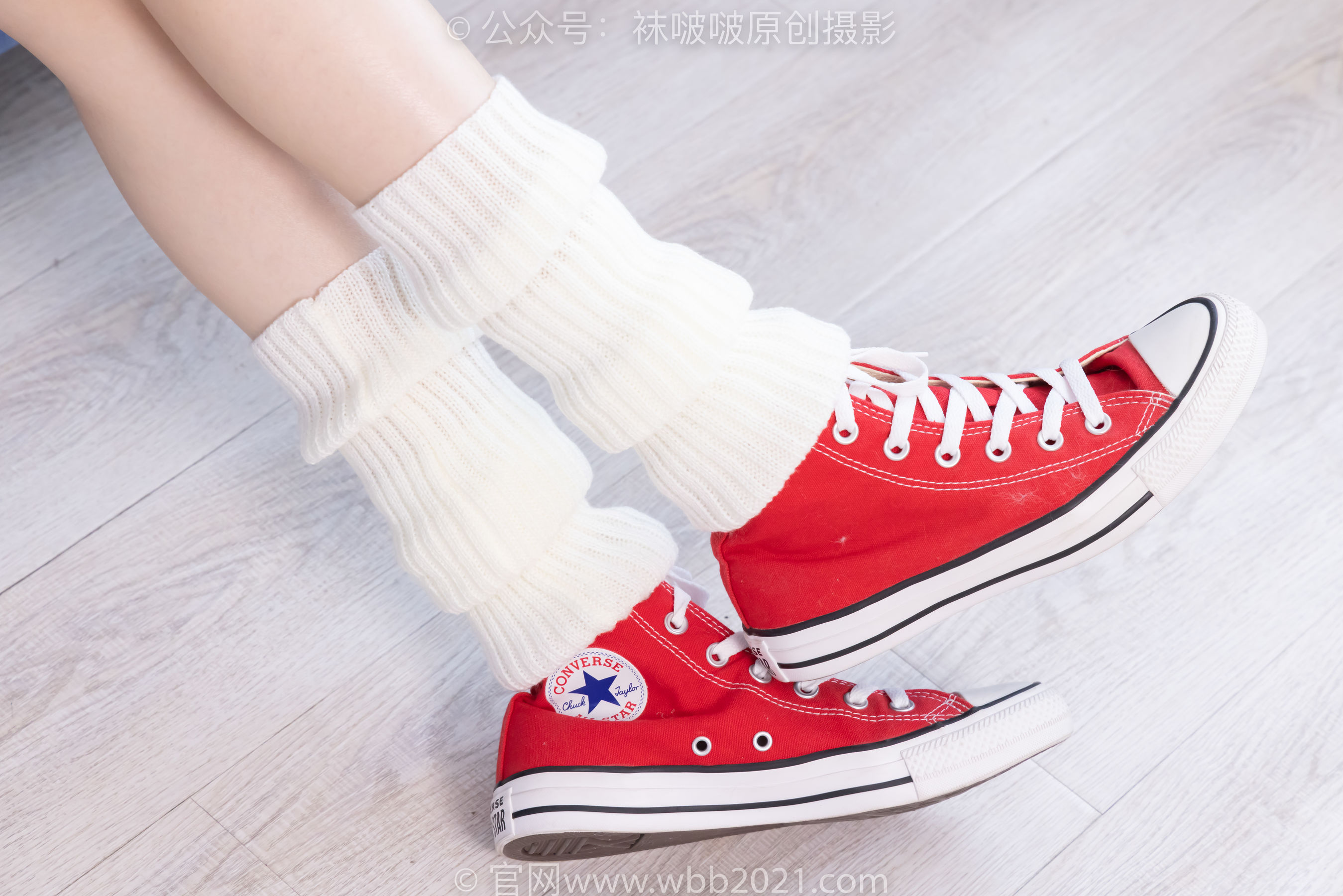 BoBoSocks袜啵啵 No.527 稚予 - 帆布鞋、堆堆袜套、白棉袜/(140P)