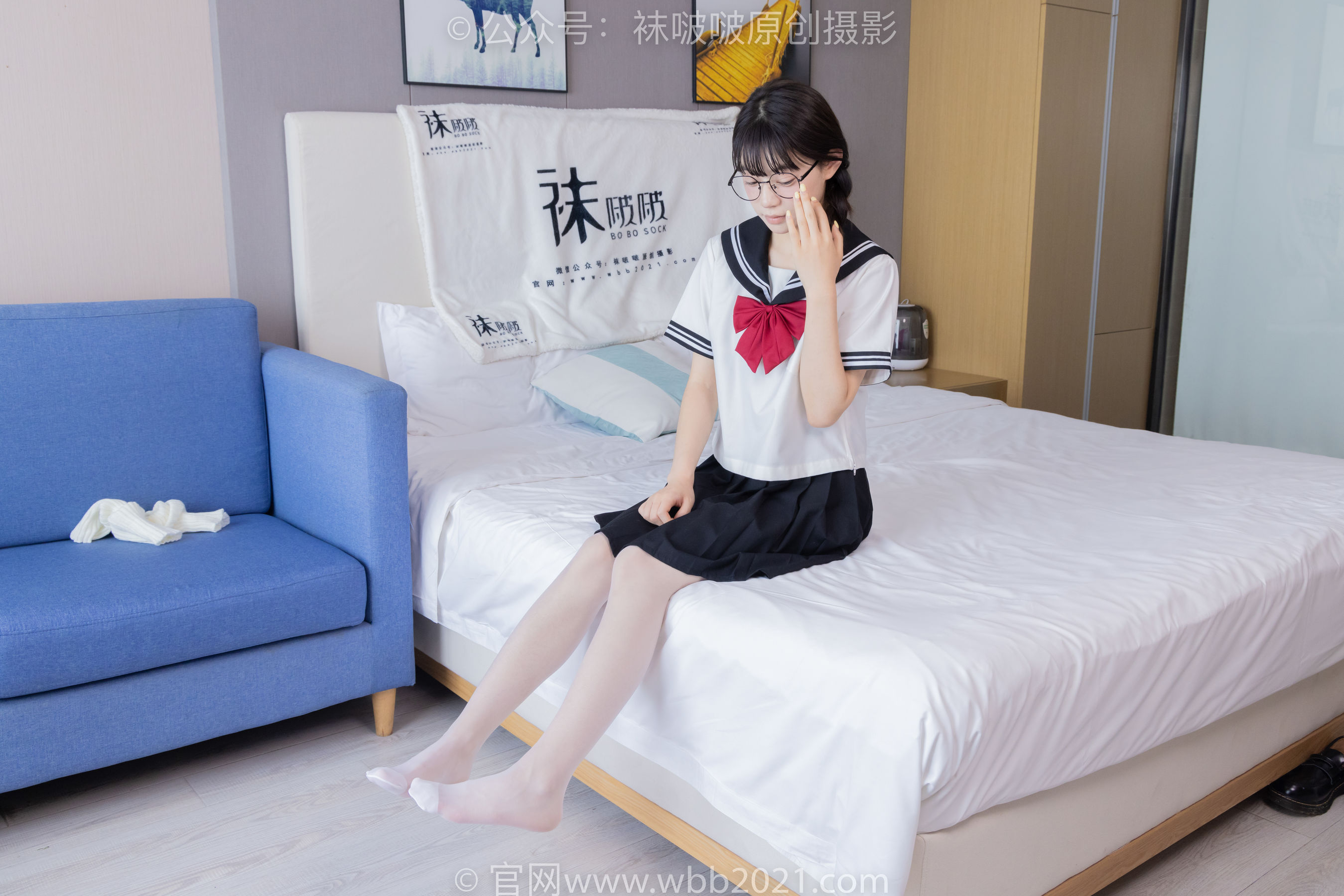 BoBoSocks袜啵啵 No.548 糯米 - 运动鞋、堆堆袜套、薄白丝、jk制服/(145P)