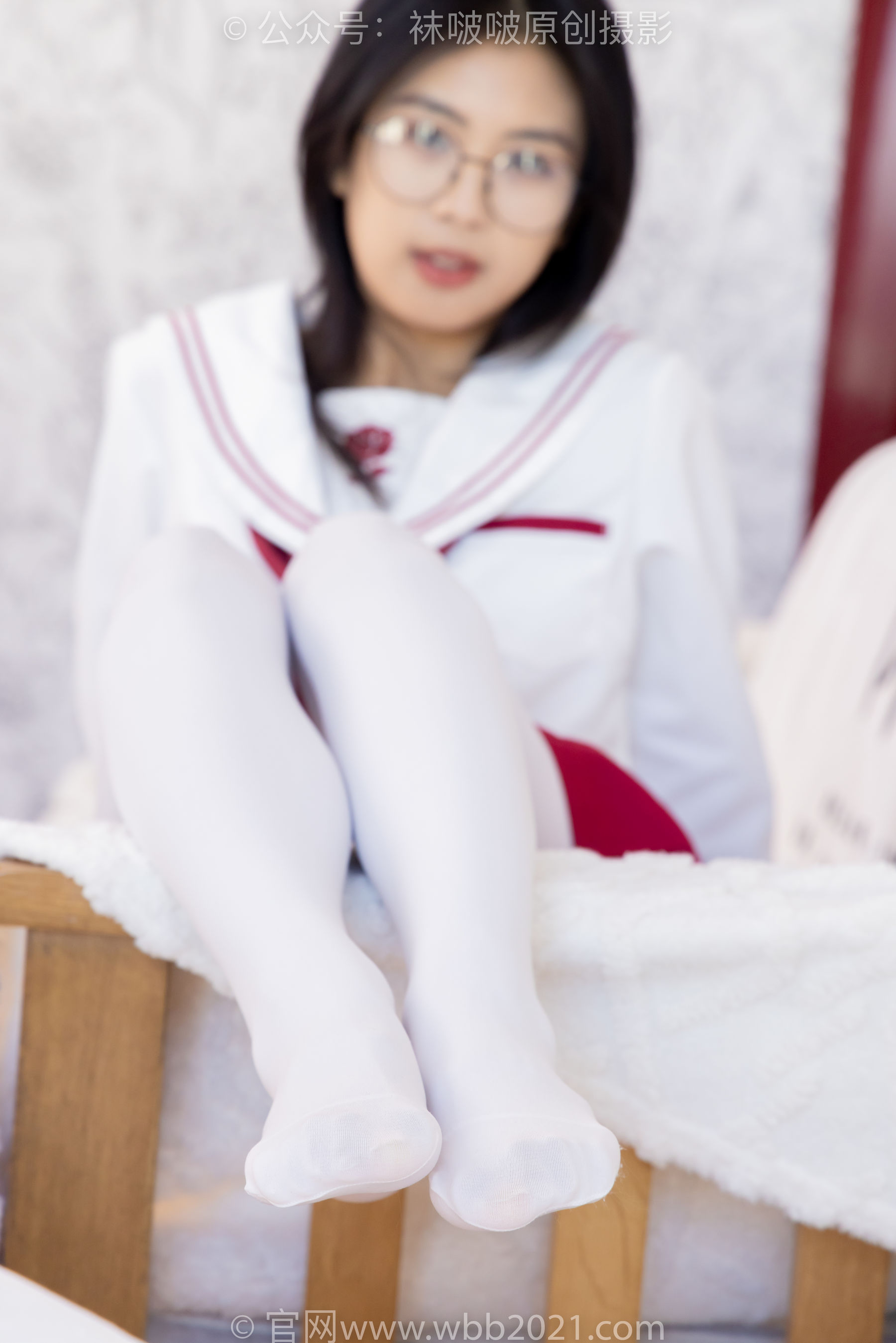 BoBoSocks袜啵啵 No.545 奶油 - 白色马丁靴、厚白丝、jk制服、瑜伽动作时用老头乐挠脚剧情/(144P)