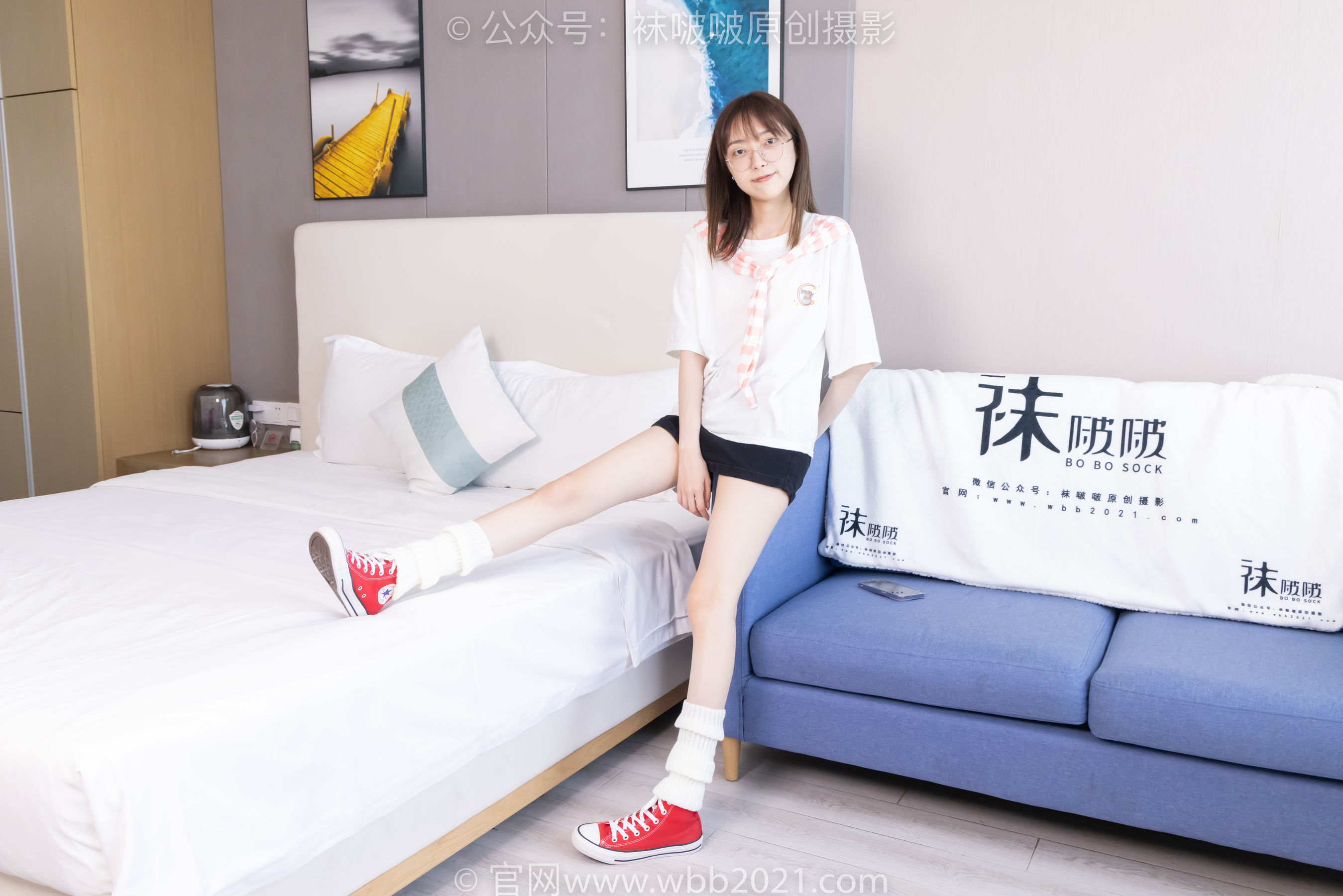 BoBoSocks袜啵啵 No.527 稚予 - 帆布鞋、堆堆袜套、白棉袜/(140P)