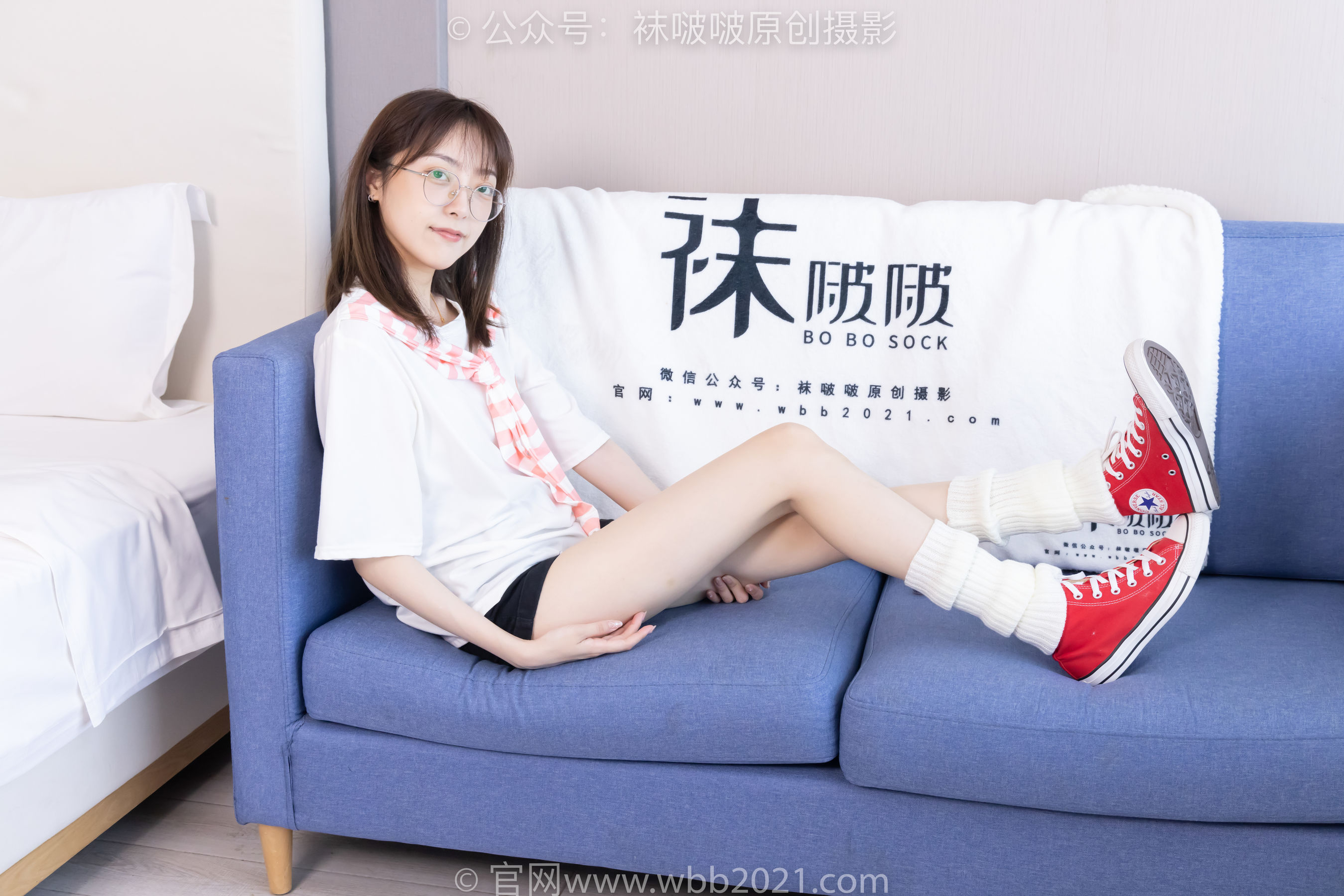 BoBoSocks袜啵啵 No.527 稚予 - 帆布鞋、堆堆袜套、白棉袜/(140P)