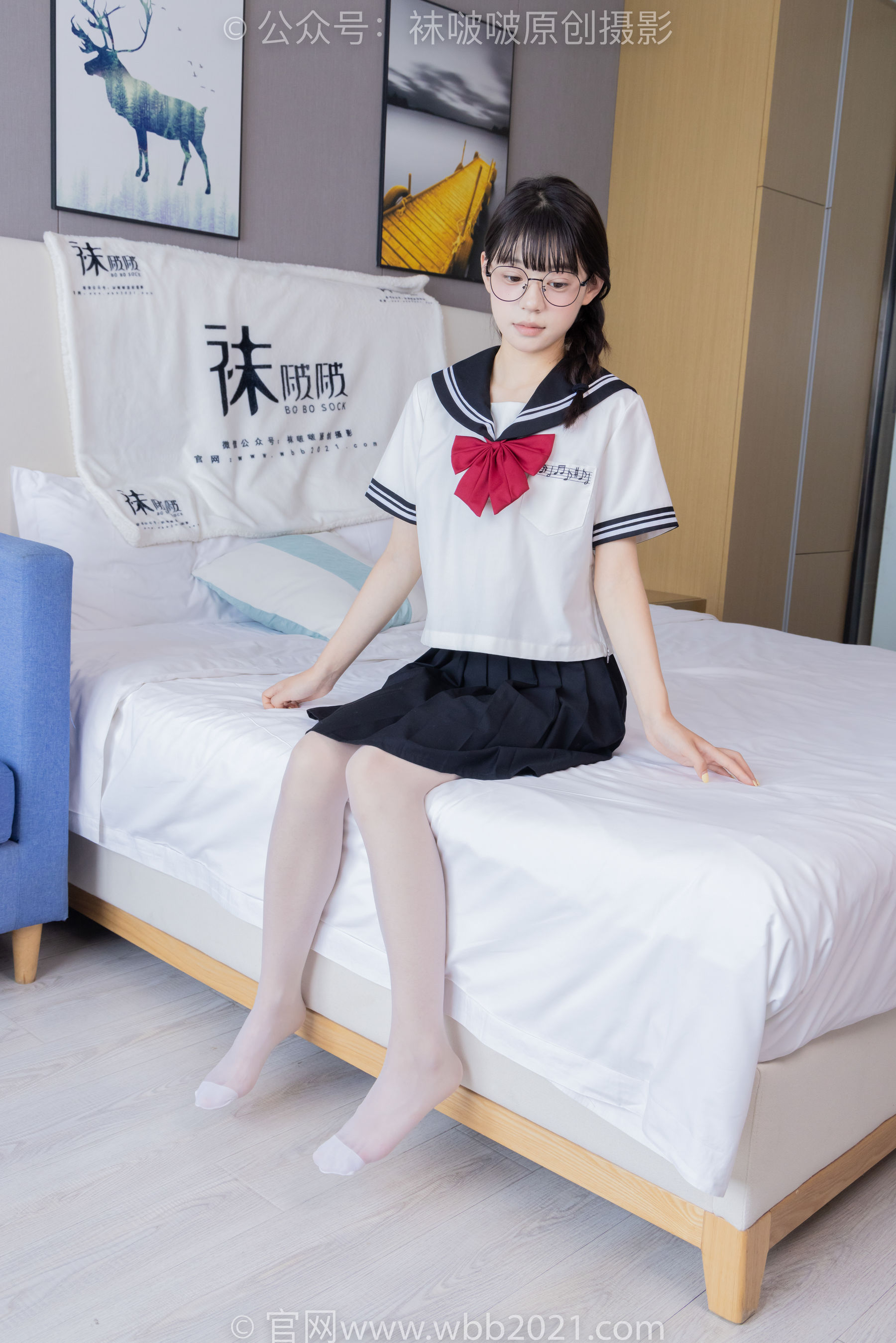 BoBoSocks袜啵啵 No.548 糯米 - 运动鞋、堆堆袜套、薄白丝、jk制服/(145P)