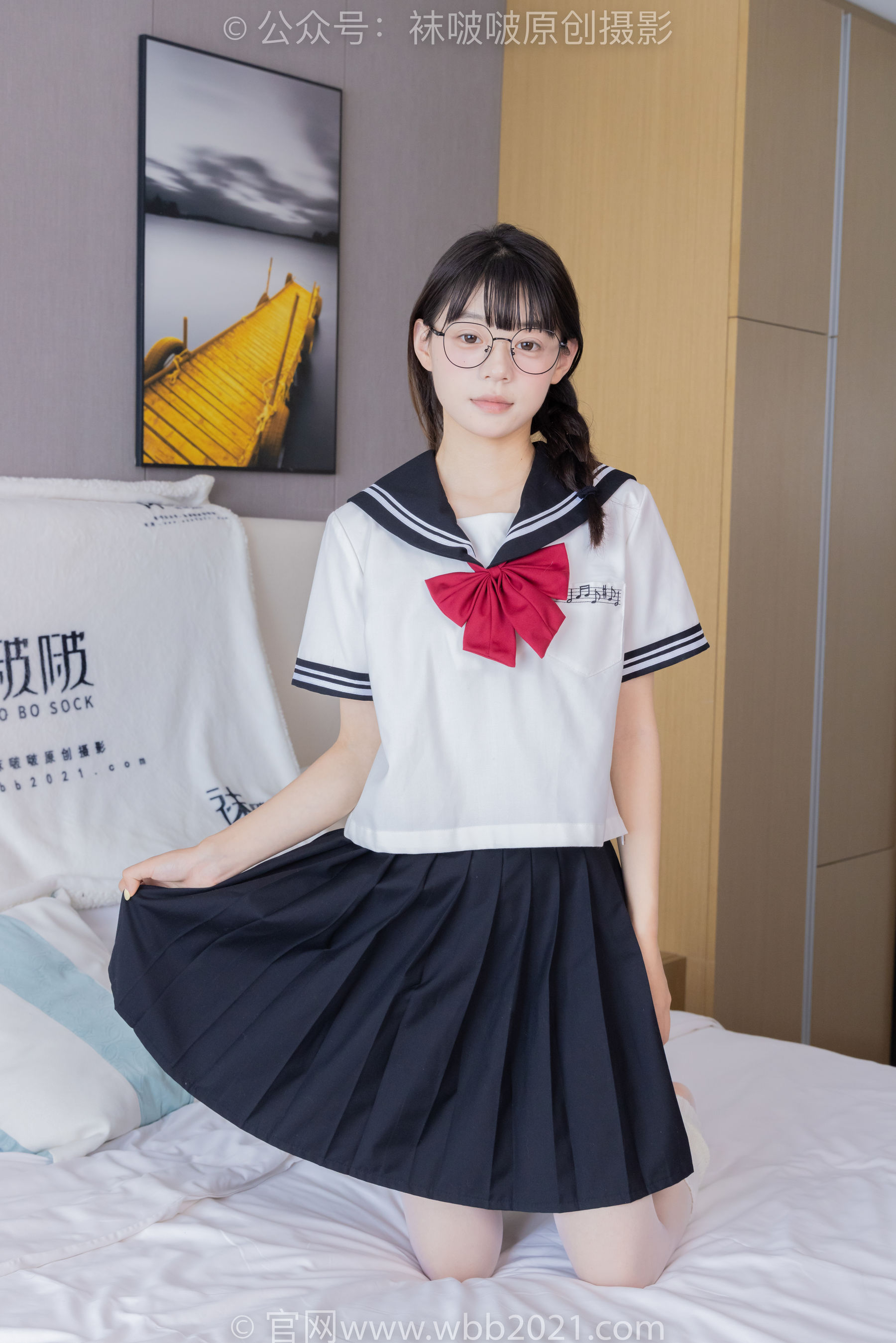 BoBoSocks袜啵啵 No.548 糯米 - 运动鞋、堆堆袜套、薄白丝、jk制服/(145P)