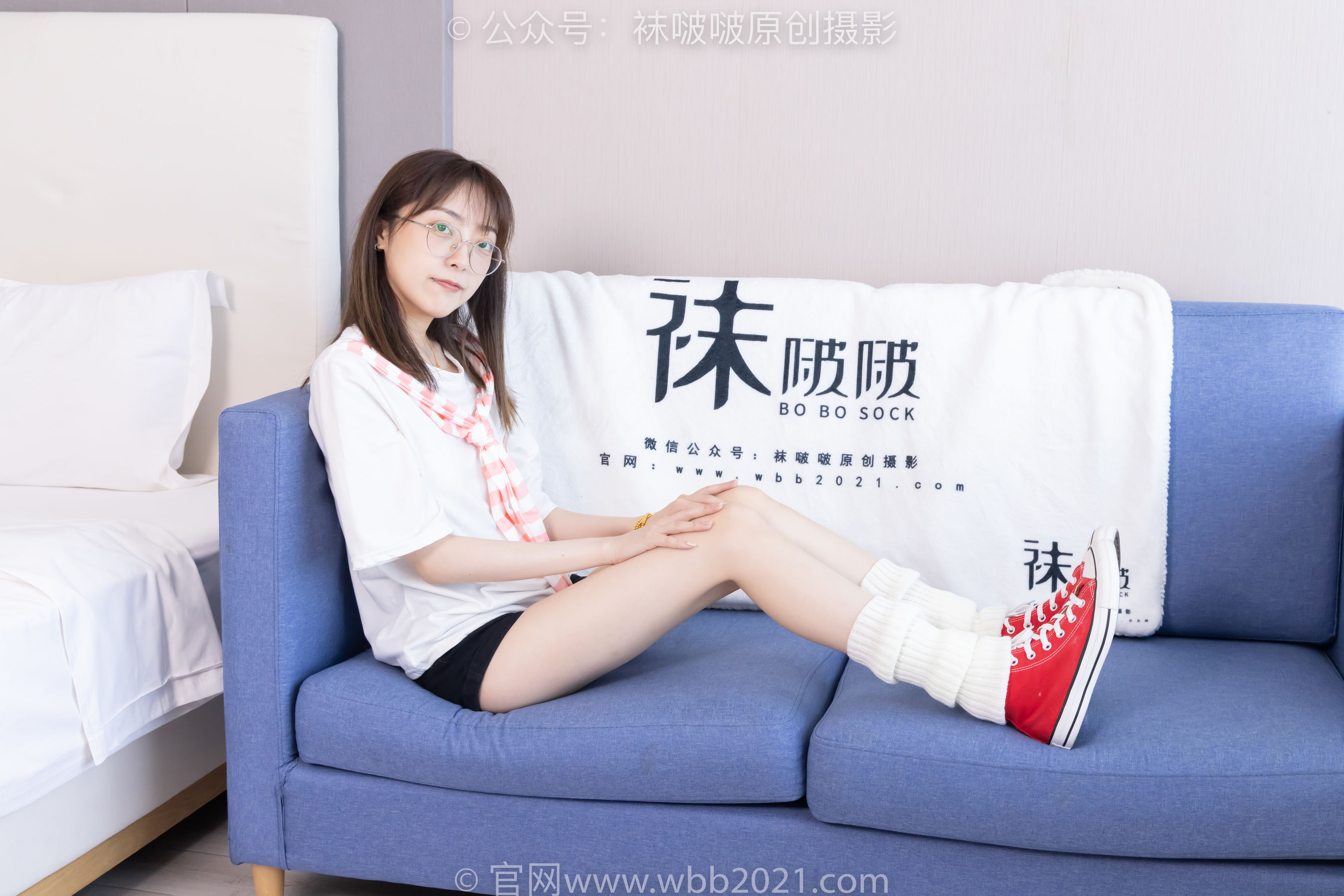 BoBoSocks袜啵啵 No.527 稚予 - 帆布鞋、堆堆袜套、白棉袜/(140P)