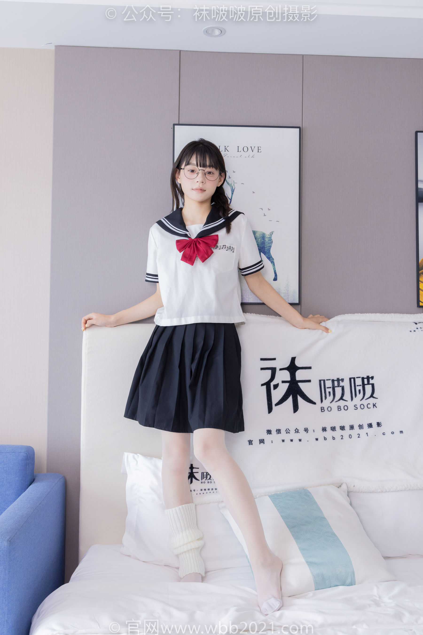 BoBoSocks袜啵啵 No.548 糯米 - 运动鞋、堆堆袜套、薄白丝、jk制服/(145P)