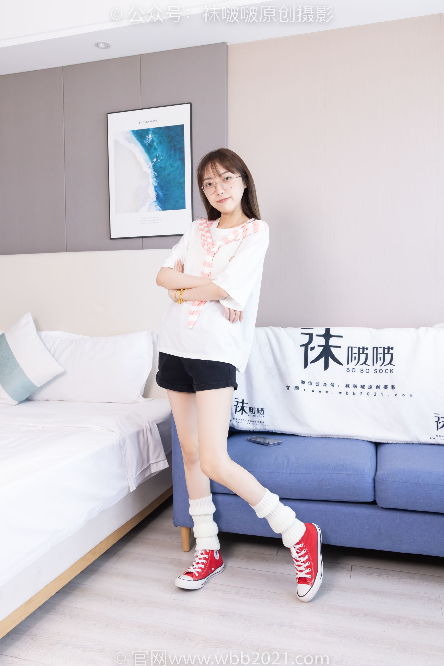 BoBoSocks袜啵啵 No.527 稚予 - 帆布鞋、堆堆袜套、白棉袜/(140P)